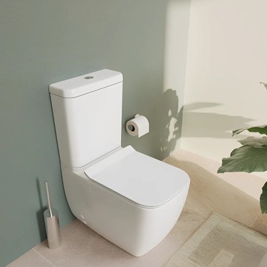 VitrA S25 Square Takım klozet seti,Kanalsız, duvara tam dayalı, 63 cm,taharet borulu, yavaş kapanır, kolay sök-tak, beyaz