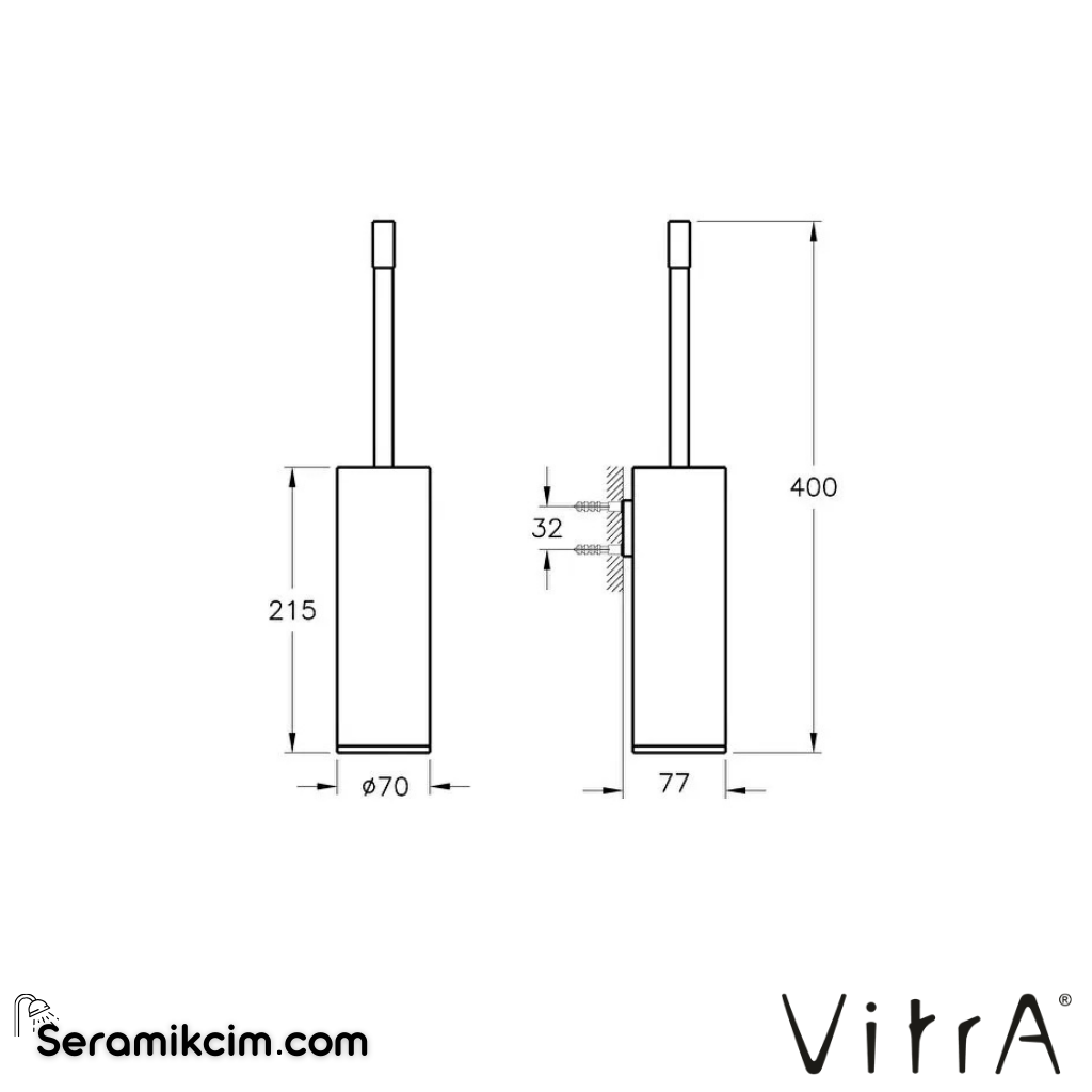 VitrA Sento Çocuk Tuvalet Fırçalığı(duvardan) A4491667 - A4491667