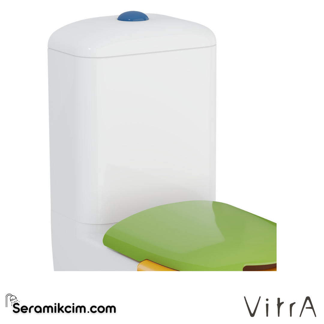 VitrA Sento Kids Rezervuar  Üstten Kumandalı, Alttan Su Girişli, Beyaz - 7363B003-0108