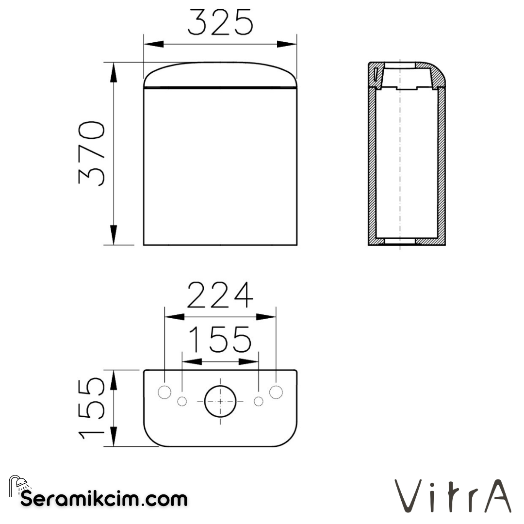 VitrA Sento Kids Rezervuar  Üstten Kumandalı, Alttan Su Girişli, Beyaz - 7363B003-0108