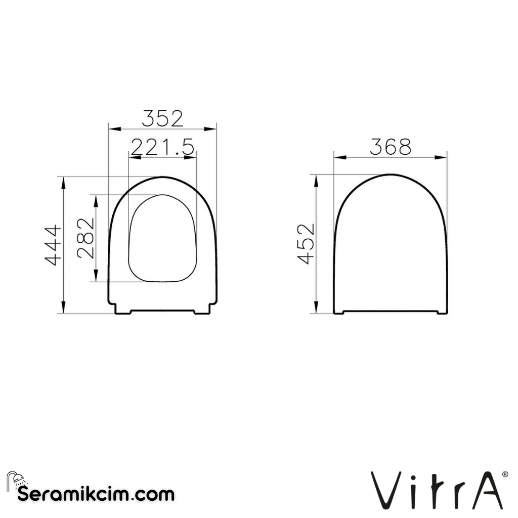 VitrA Sento Klozet Kapağı Slim, Duroplast, Üstten Sıkmalı Yavaş Kapanır, Metal Menteşeli, Mat Bej 130-420-009 - 130-420-009