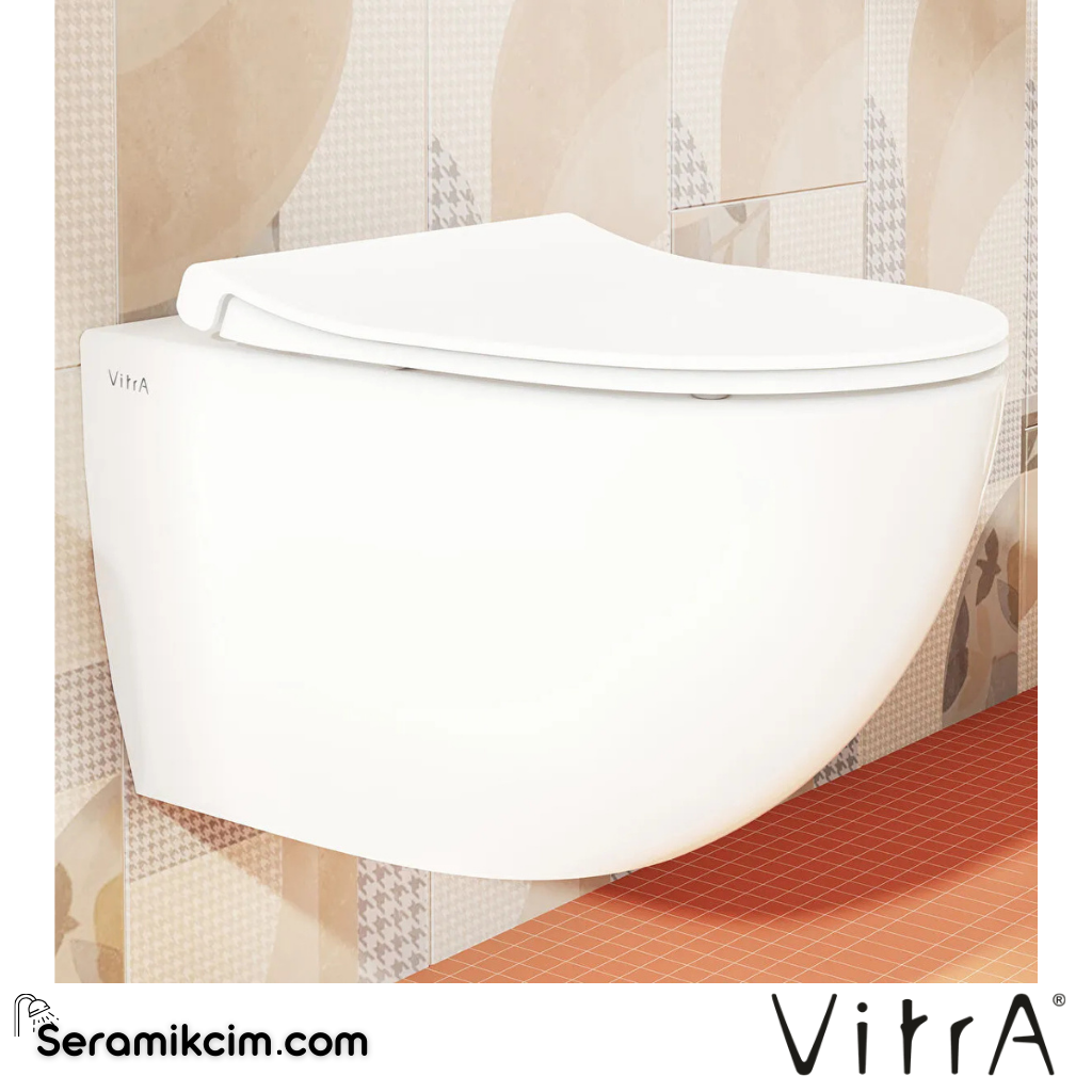 VitrA Sento Klozet Kapağı Slim, Duroplast, Üstten Sıkmalı Yavaş Kapanır, Kolay Sök-Tak, Metal Menteşeli, Beyaz 120-003R009 - 120-003R009