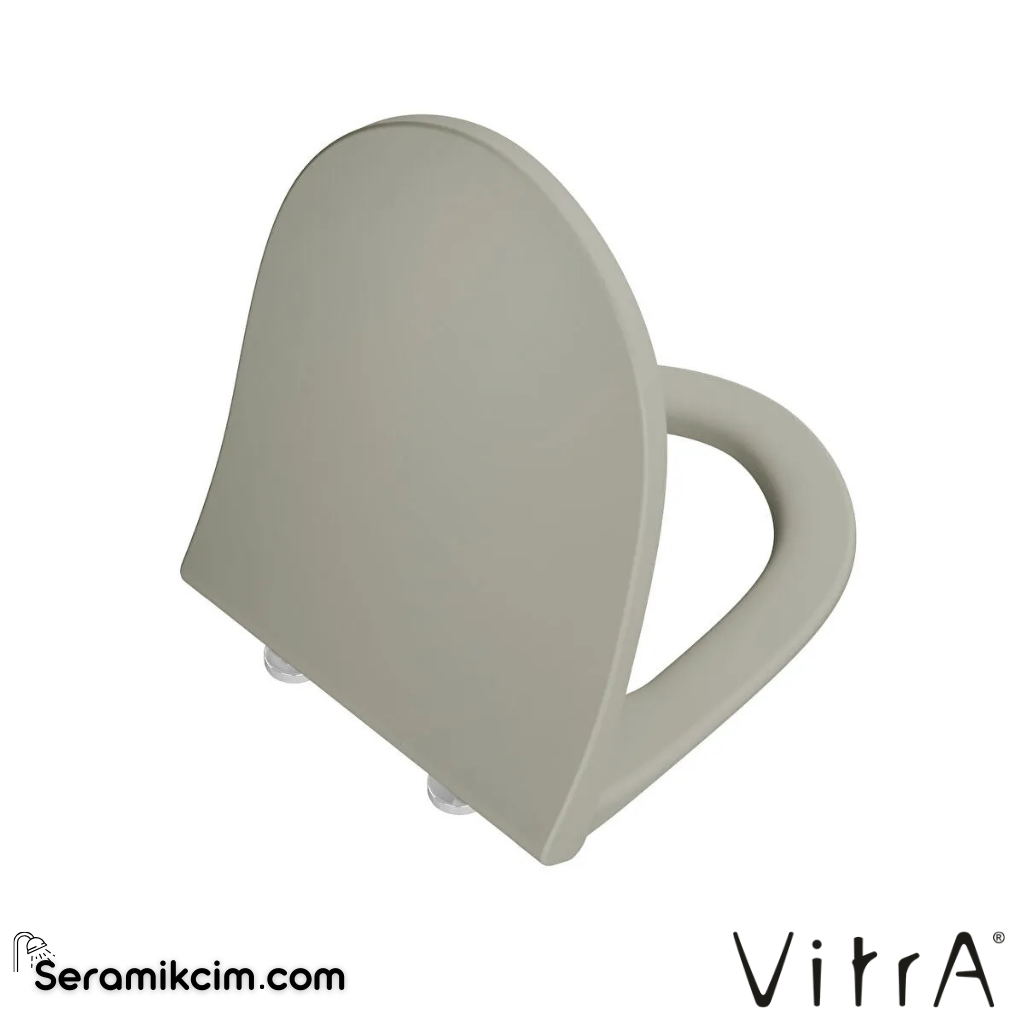 VitrA Sento Klozet Kapağı Slim, Duroplast, Üstten Sıkmalı Yavaş Kapanır, Metal Menteşeli, Mat Bej 130-420-009 - 130-420-009