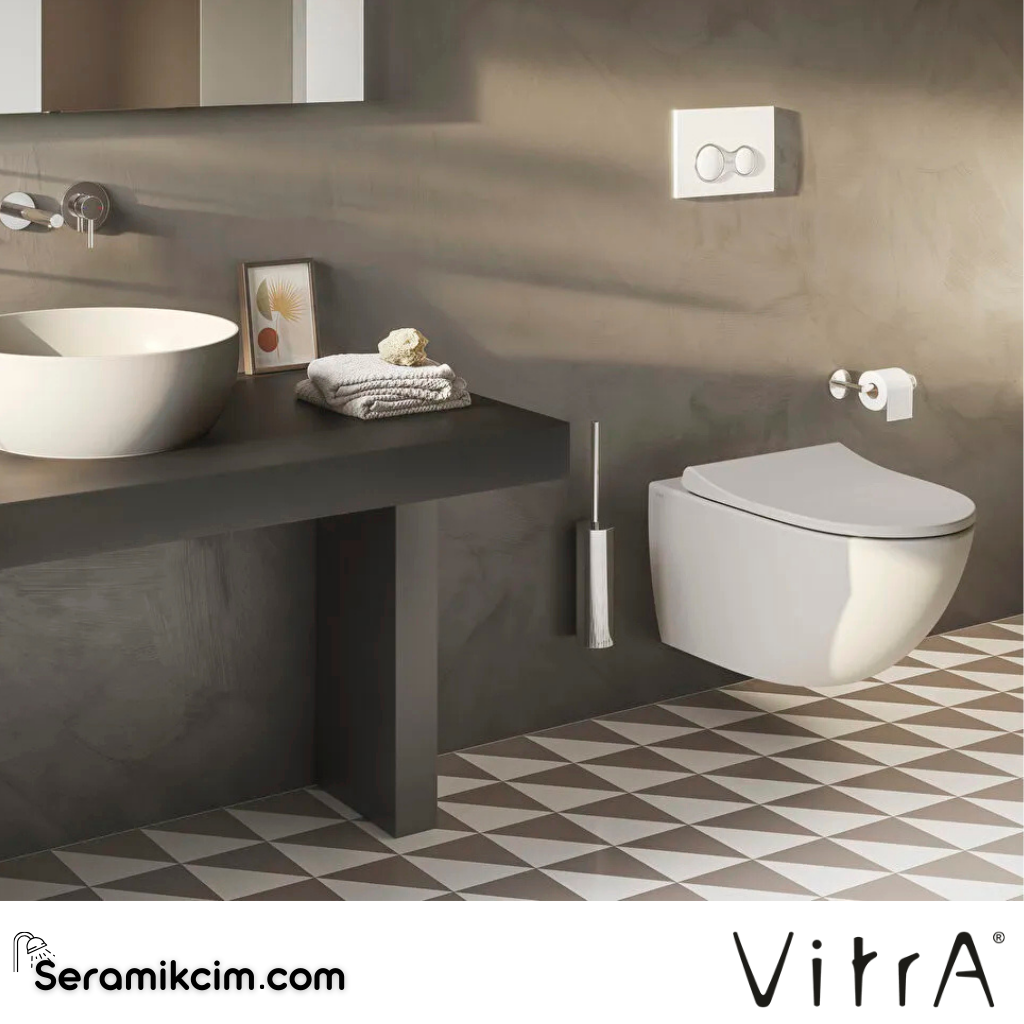 VitrA Sento Klozet Kapağı Slim, Duroplast, Üstten Sıkmalı Yavaş Kapanır, Metal Menteşeli, Mat Bej 130-420-009 - 130-420-009
