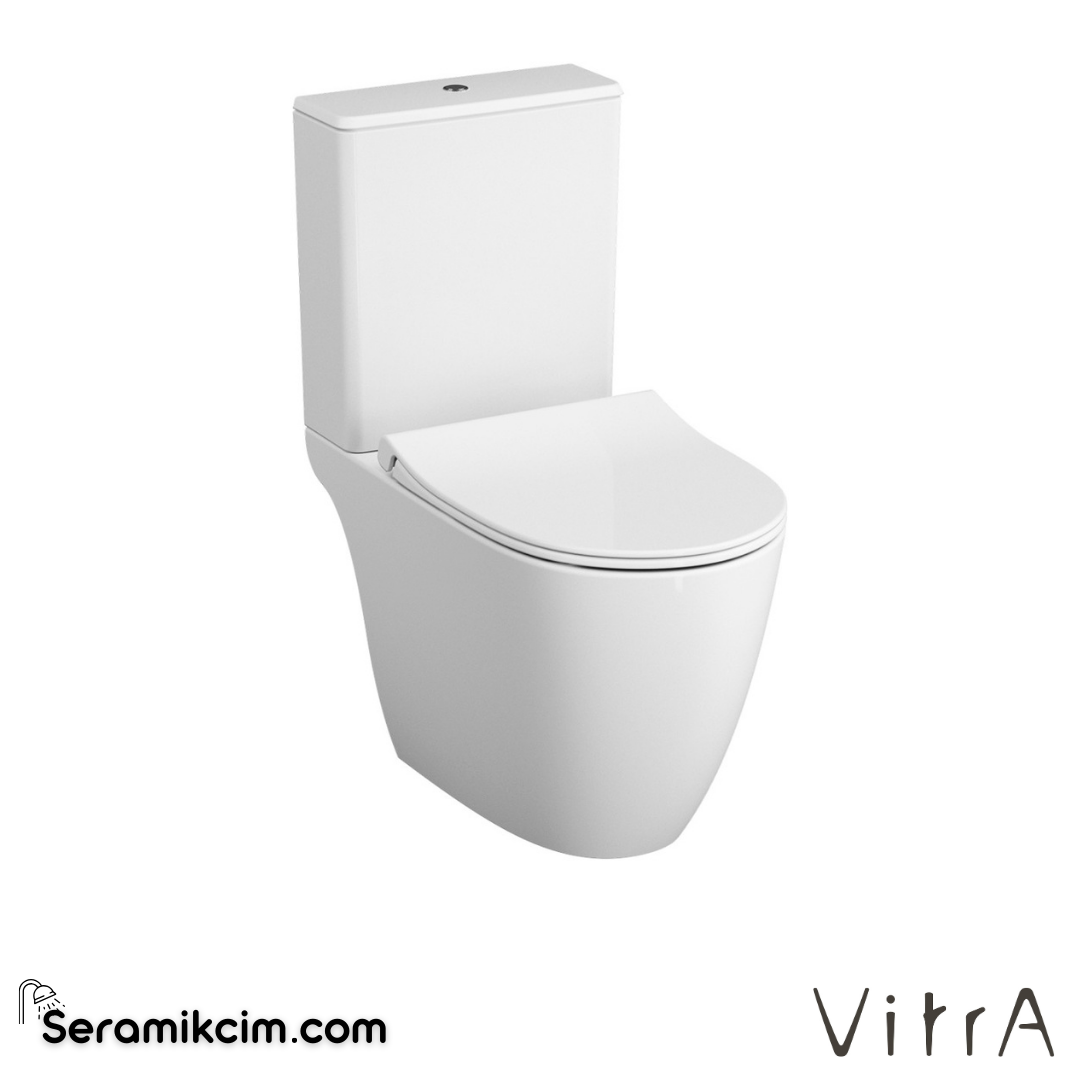 VitrA Sento Takım Klozet Rim-ex, Arkası Açık, 65 cm Taharet Borulu, Beyaz - 5988B003-0088