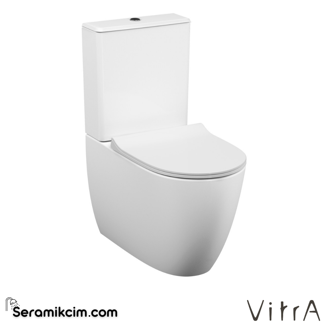 VitrA Sento Takım Klozet Rim-ex, Duvara Tam Dayalı, 65 cm Taharet Borulu, Beyaz - 5987B003-0092
