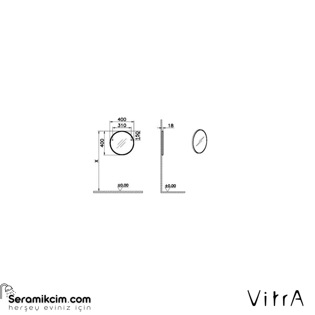 Vitra Sento Yuvarlak Çocuk Aynası, 40 Cm