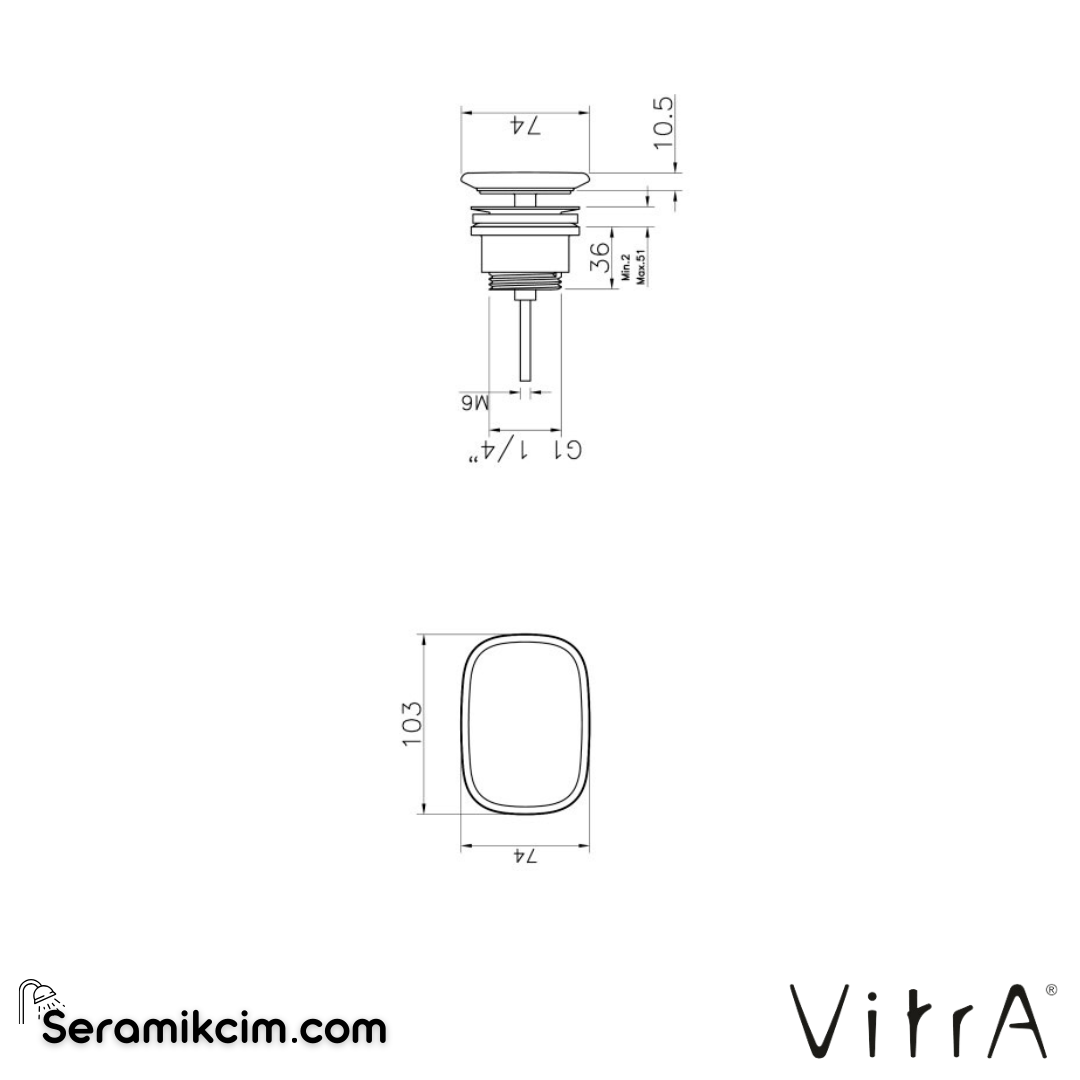 VitrA Sifon Tapası  Mat Bej - 6370L020-1001