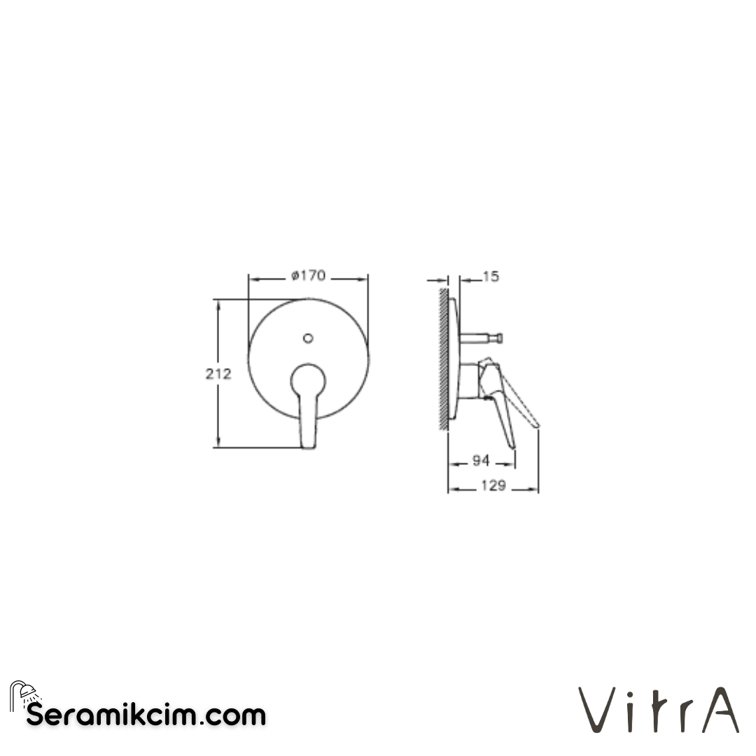 VitrA Solid S Ankastre Banyo Bataryası (sıva üstü grubu) Krom A42446 - A42446