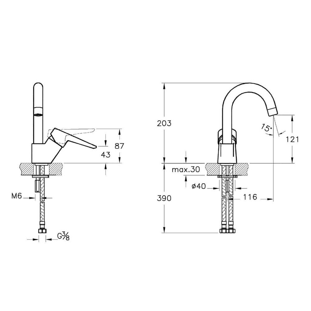 VitrA Solid S Döner Borulu Lavabo Bataryası A42442 - A42442