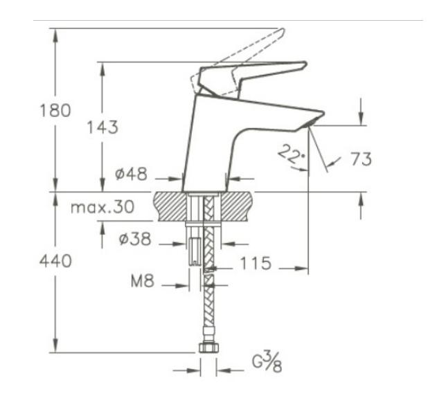 VitrA Solid S Lavabo Bataryası  A42440 - A42440