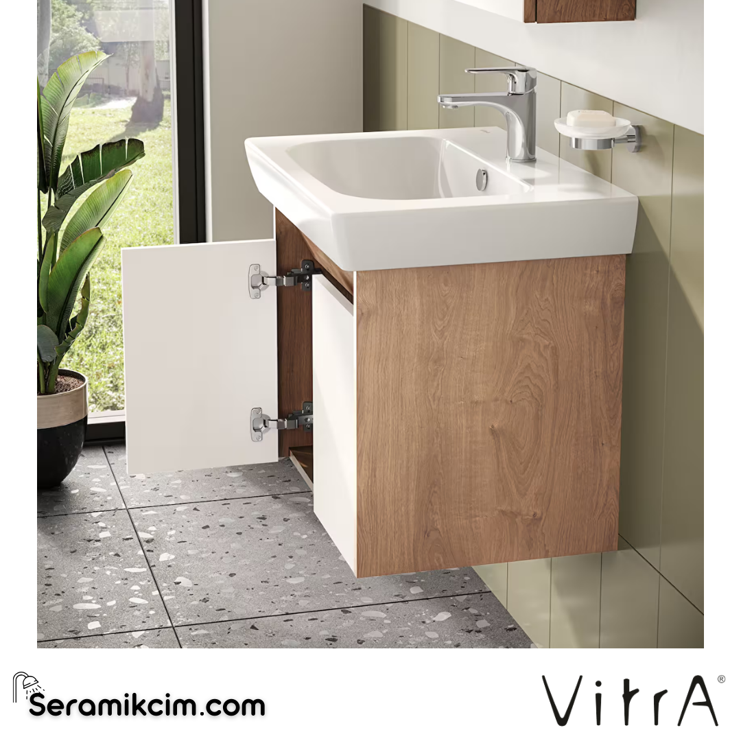 VitrA Step Demonte Banyo Dolabı Seti 65 cm, kapaklı lavabo dolabı, dolaplı ayna, parlak beyaz 67707 - 67707