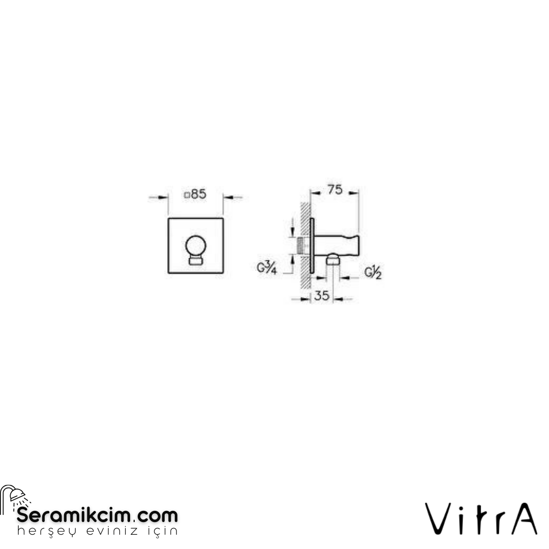 Vitra Suit Ankastre  El Duşu Çıkışı, Soft Bakır