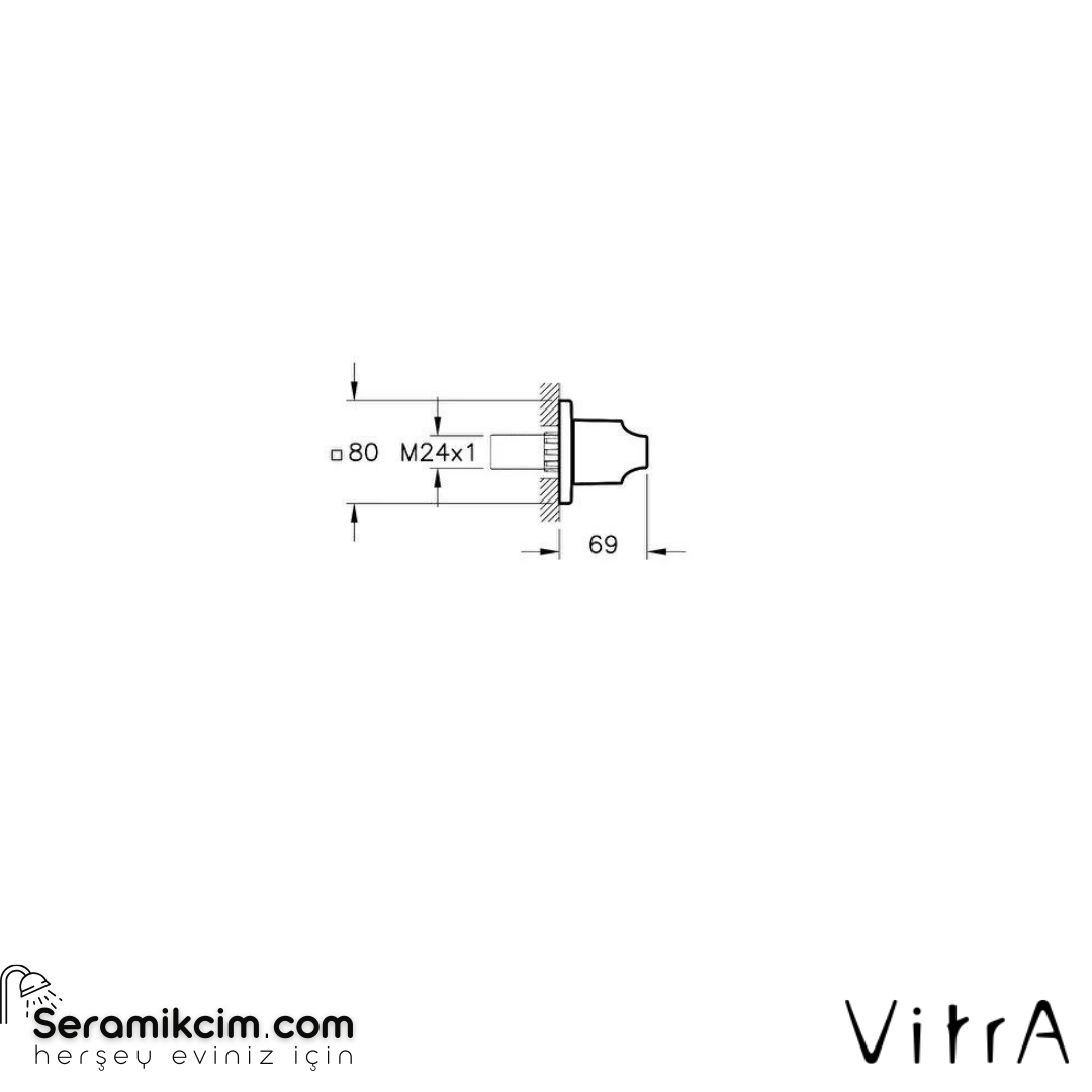 Vitra Suit Ankastre Stop Valf Sıva Üstü, Krom