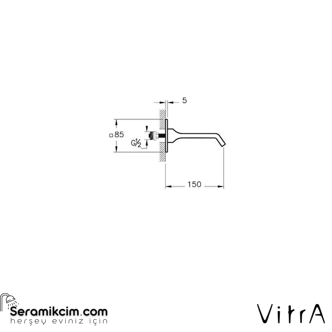 Vitra Suit Çıkış Ucu, Krom