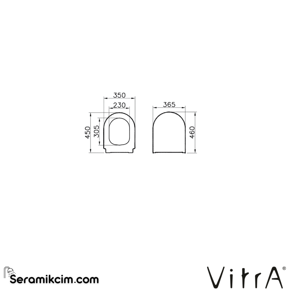 VitrA Universal Klozet Kapağı Duroplast, Üstten Sıkmalı Yavaş Kapanır, Metal Menteşeli, Beyaz 85-003-509 - 85-003-509