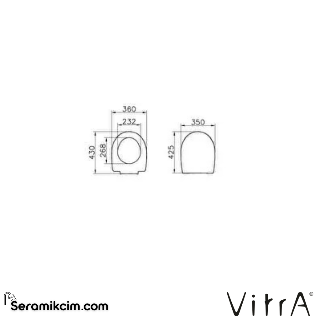 VitrA Universal Klozet Kapağı Duroplast, Üstten Sıkmalı Metal Menteşeli, Beyaz 25-003-001 - 25-003-001