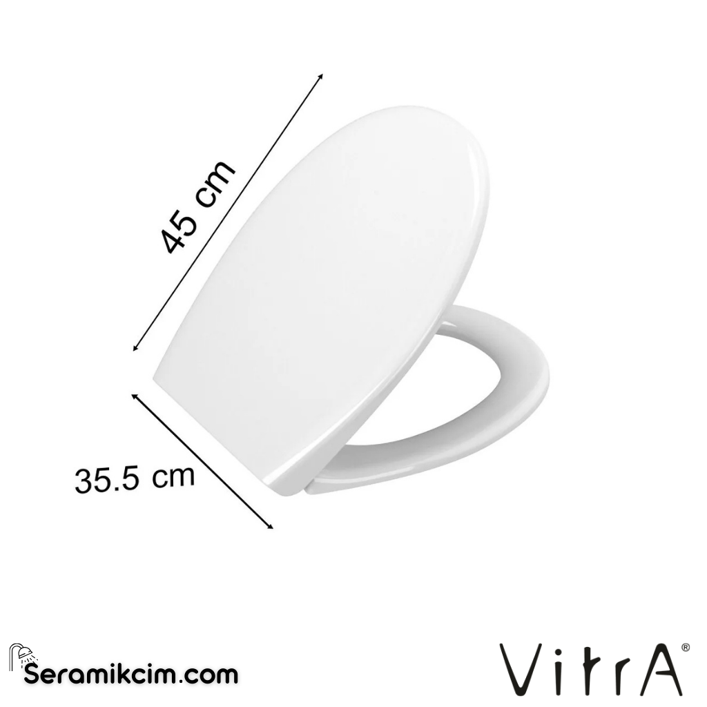 VitrA Universal Klozet Kapağı Duroplast, Üstten Sıkmalı Yavaş Kapanır, Metal Menteşeli, Beyaz 84-003-009 - 84-003-009