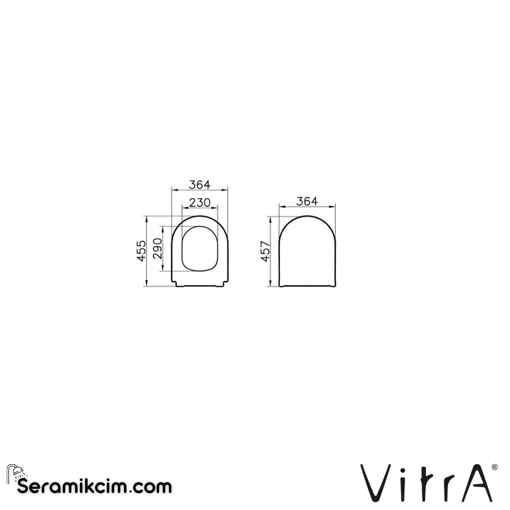 VitrA Universal Klozet Kapağı Slim, Duroplast, Üstten Sıkmalı Yavaş Kapanır, Metal Menteşeli, Beyaz 110-003-009 - 110-003-009