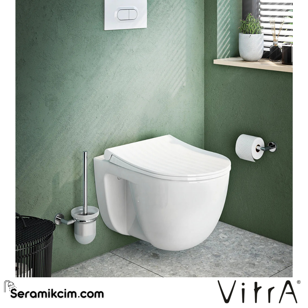 VitrA Universal Klozet Kapağı Slim, Duroplast, Üstten Sıkmalı Yavaş Kapanır, Kolay Sök-Tak, Metal Menteşeli, Beyaz 110-003R009 - 110-003R009