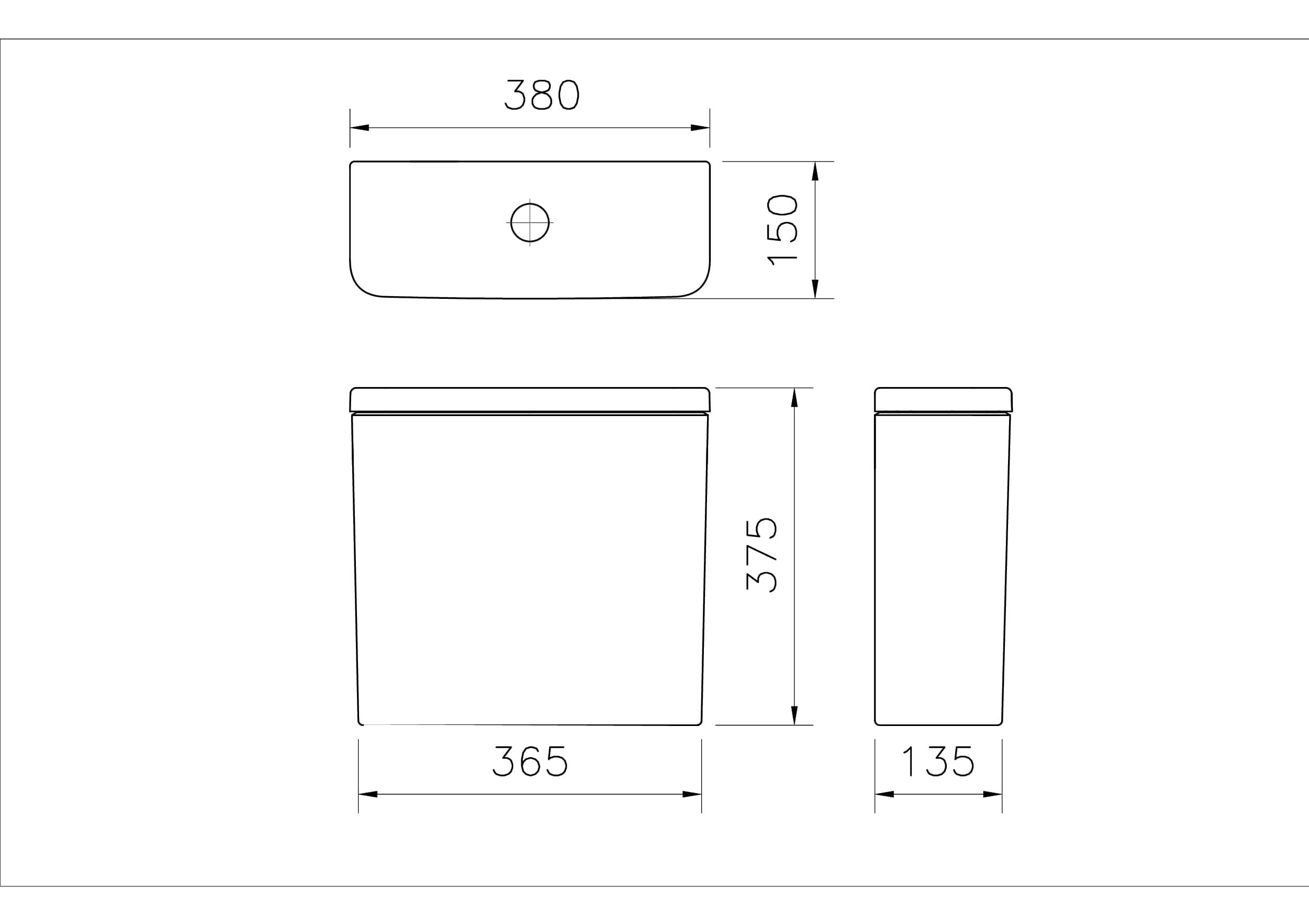 Vitra Universal Soft-Square Rezervuar Üstten Kumandalı Arkadan & Yandan Su Girişli Beyaz 7927L003-1253