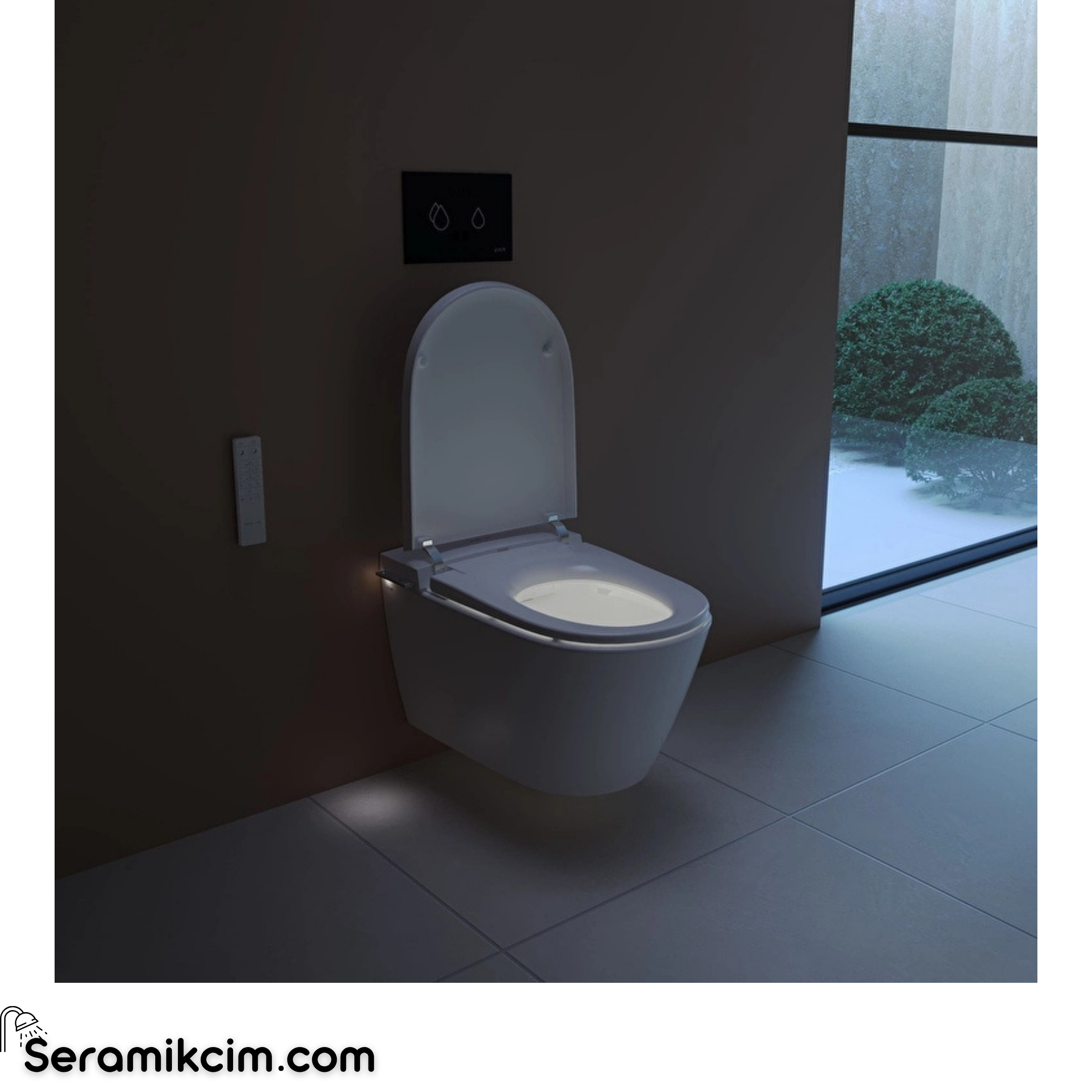 Vitra V-Care 3 Prime Akıllı Asma Klozet Vortex 60 Cm Temassız Clean Beyaz 7777B403-6399