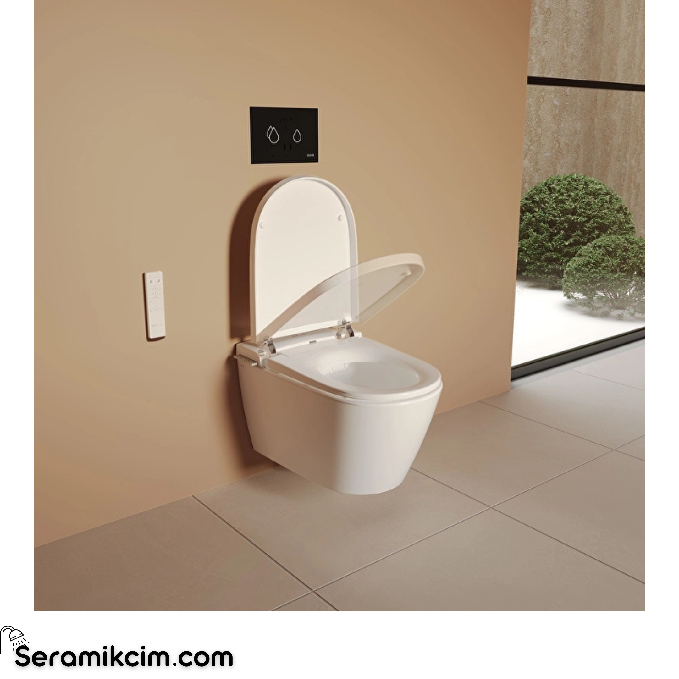 Vitra V-Care 3 Prime Akıllı Asma Klozet Vortex 60 Cm Temassız Clean Beyaz 7777B403-6399