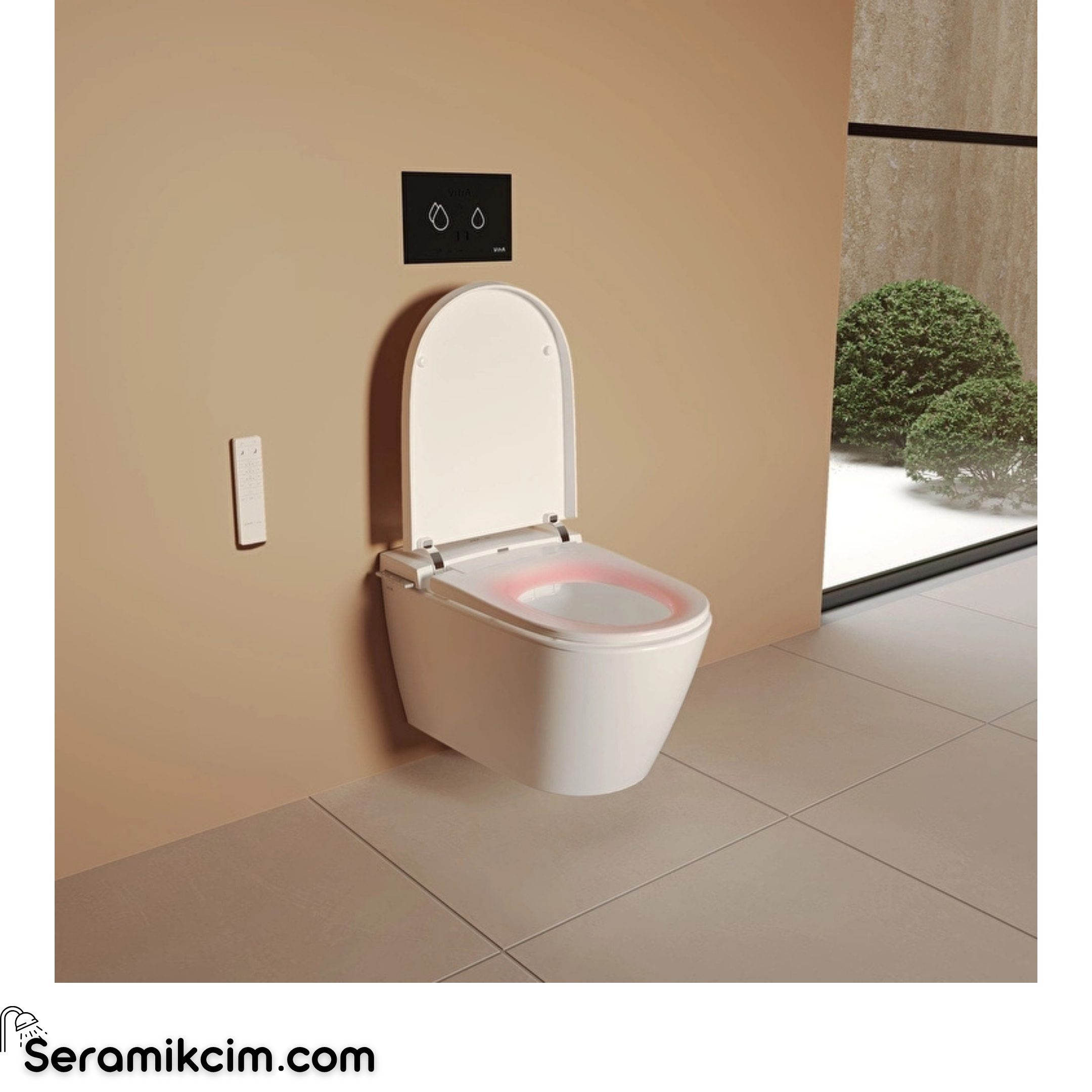 Vitra V-Care 3 Prime Akıllı Asma Klozet Vortex 60 Cm Temassız Clean Beyaz 7777B403-6399