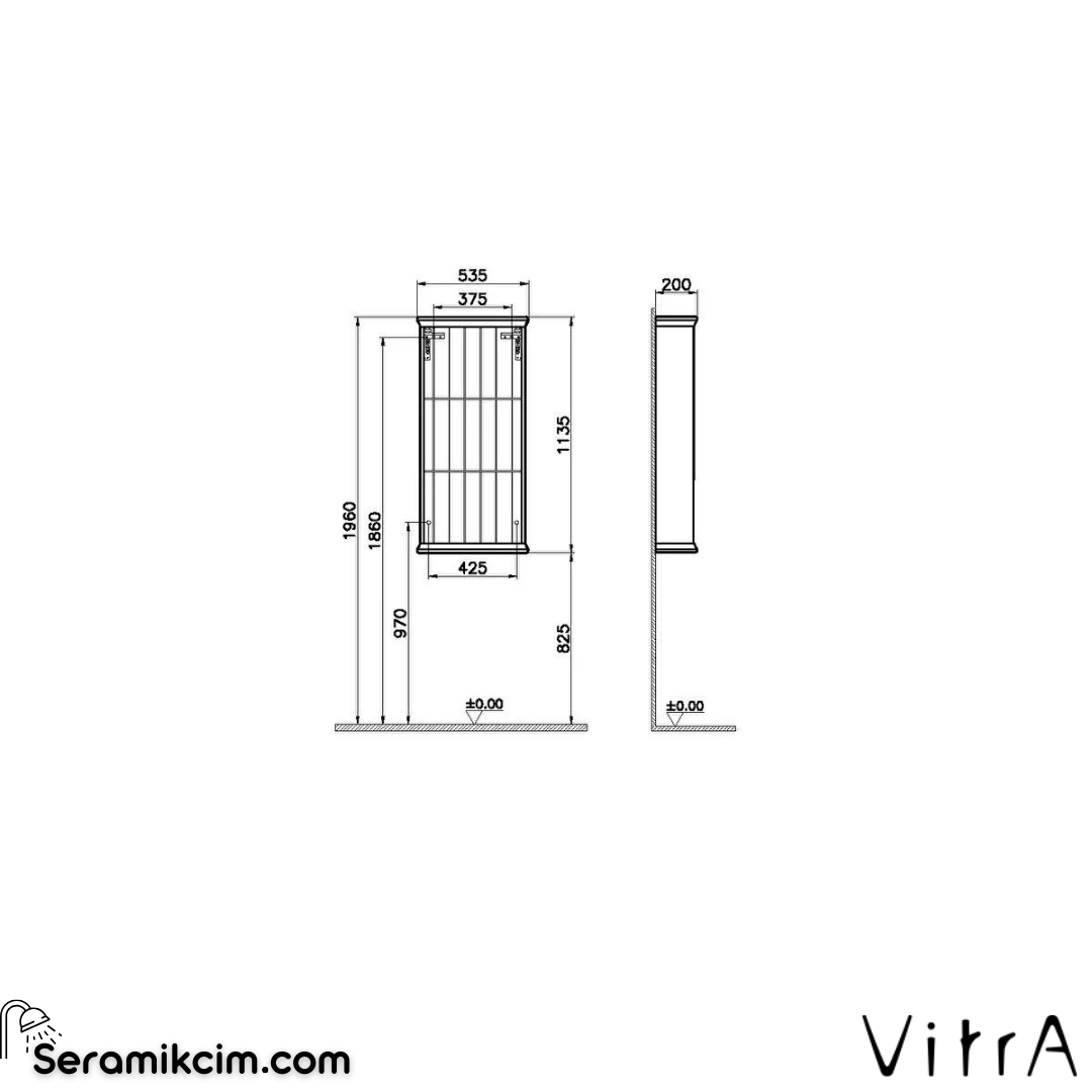 Vitra Valarte Açık Vitrin, 55 Cm, Mat Beyaz