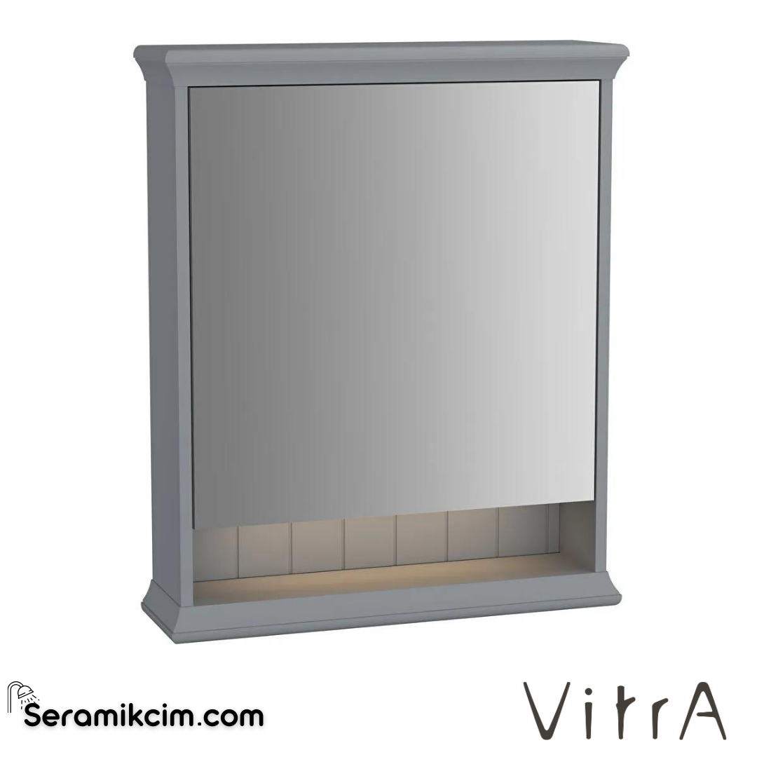 Vitra Valarte Dolaplı Ayna, 65 Cm, Mat Gri, Sağ - 62229