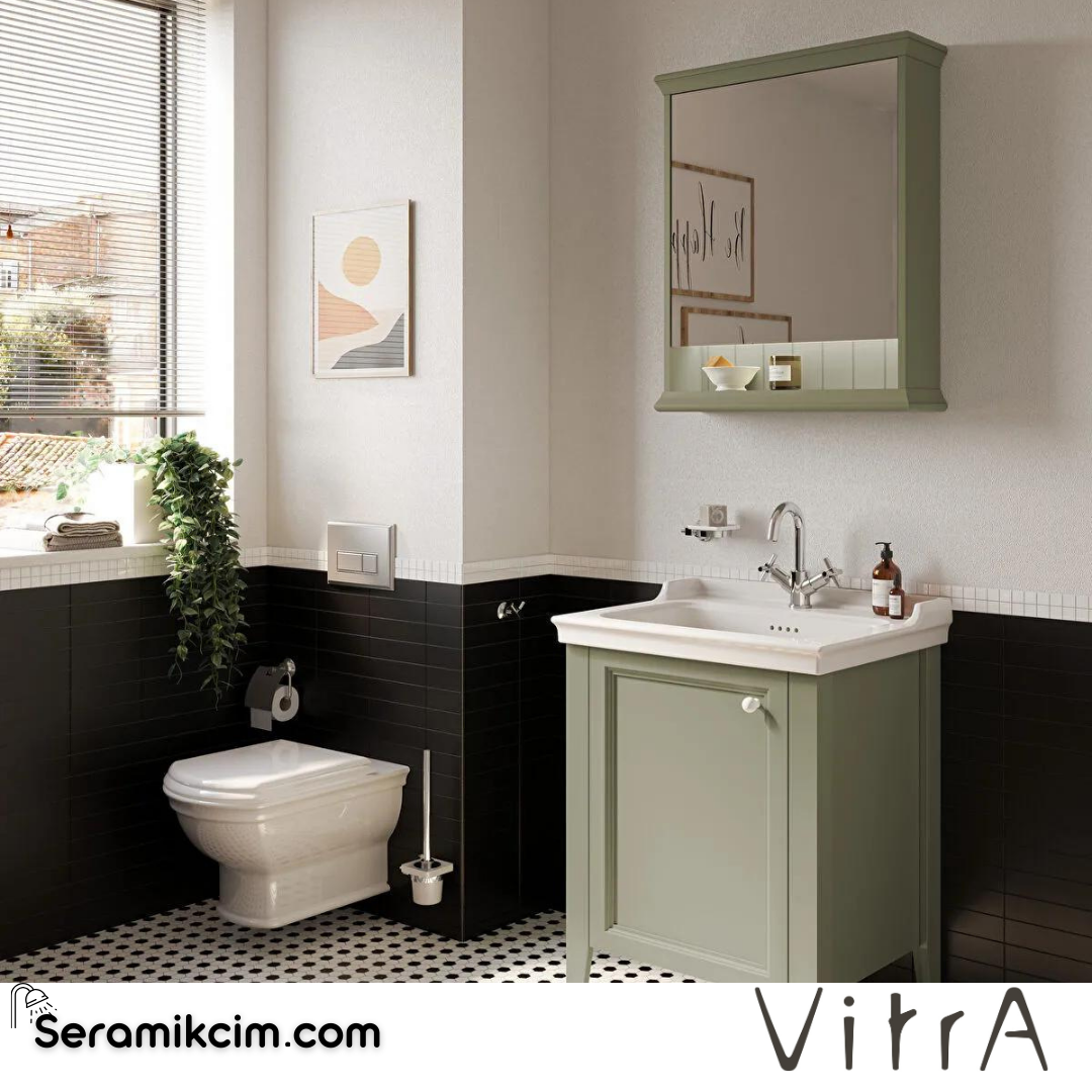 Vitra Valarte Neo Dolaplı Ayna, 65 Cm, Retro Yeşil, Sol - 65830