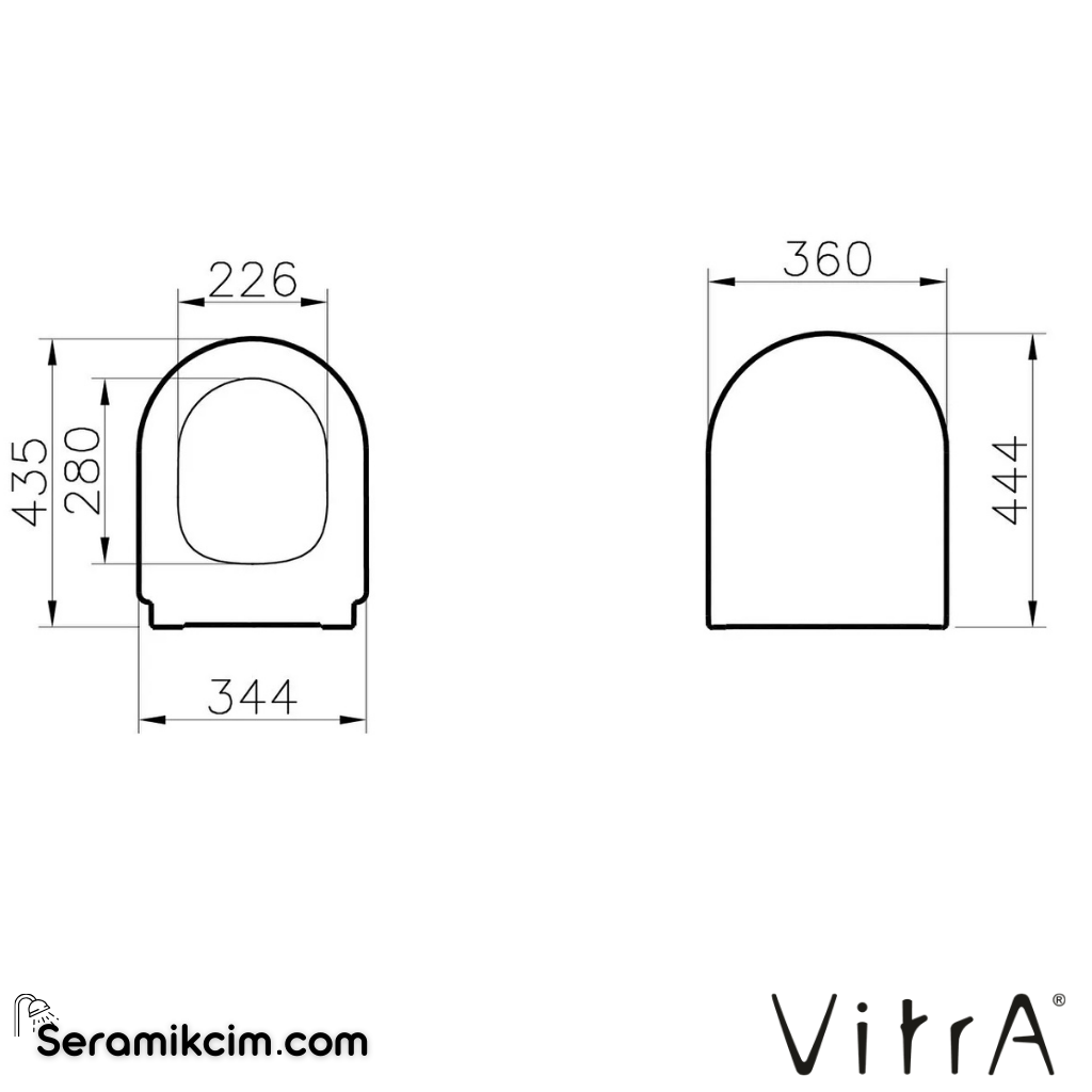 VitrA Zentrum Klozet Kapağı Duroplast, Üstten Sıkmalı Yavaş Kapanır, Metal Menteşeli, Beyaz 127-003-009 - 127-003-009