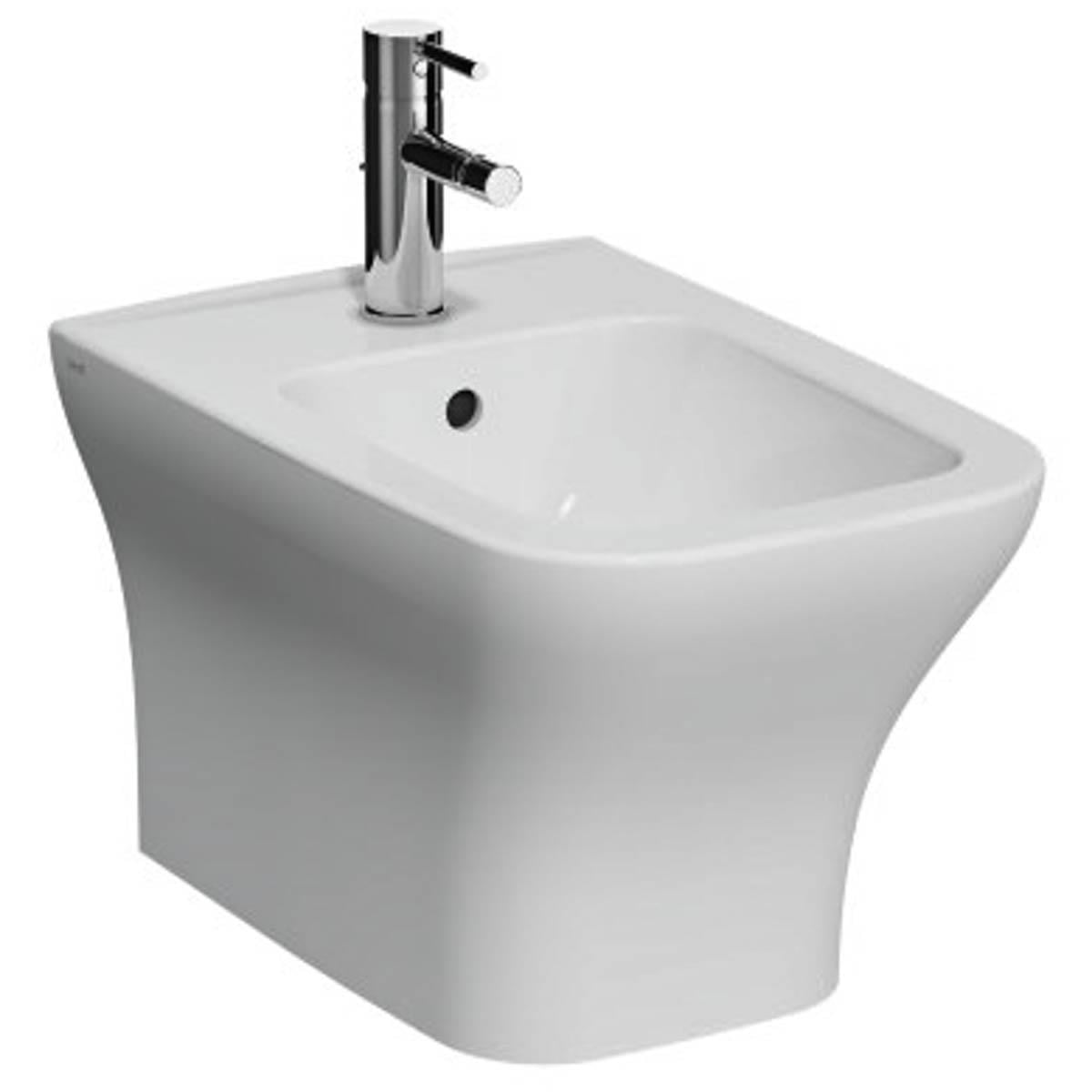 VitrA Zentrum Square Asma Bide Gizli Montajlı, 54 cm Tek Armatür Delikli, Su Taşma Delikli, Yanlardan Deliksiz, Beyaz - 7487L003-0288