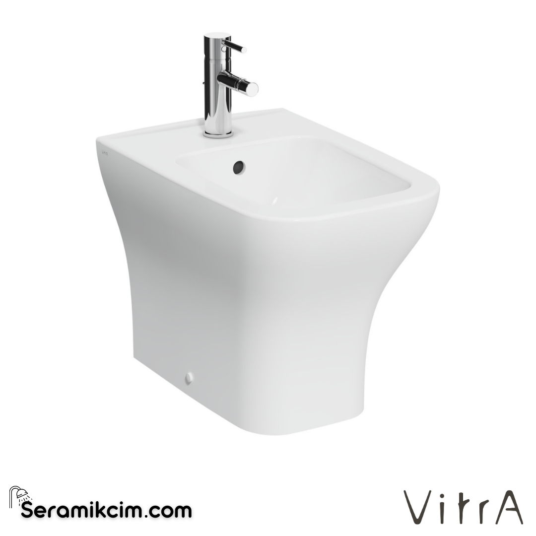 VitrA Zentrum Square Yerden Bide 54 cm Tek Armatür Delikli, Su Taşma Delikli, Yanlardan Deliksiz, Beyaz - 7492L003-0288