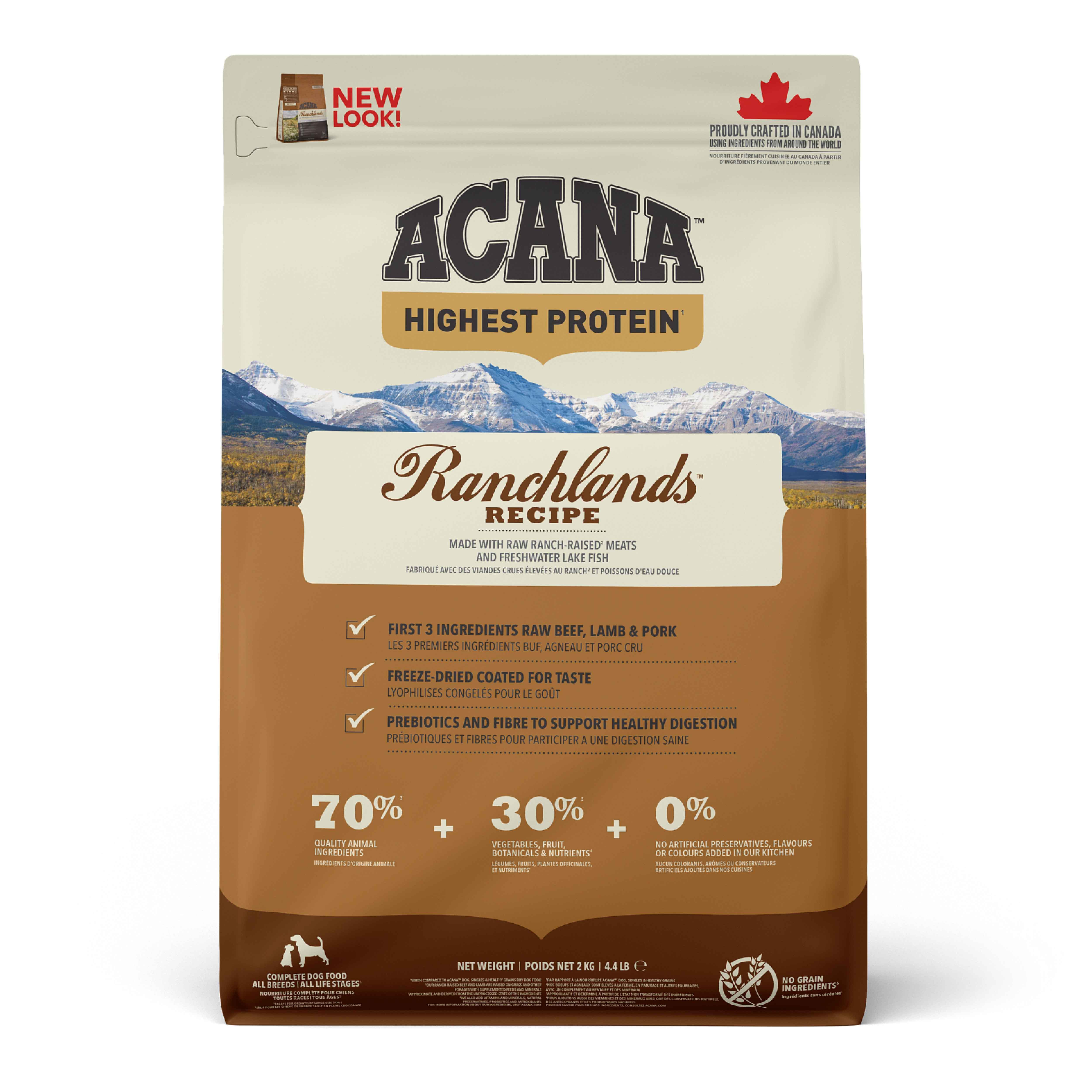 Acana Ranchlands Sığırlı, Kuzulu ve Domuzlu Köpek Maması 2 Kg (Tüm Irk ve Yaşam Evreleri İçin)