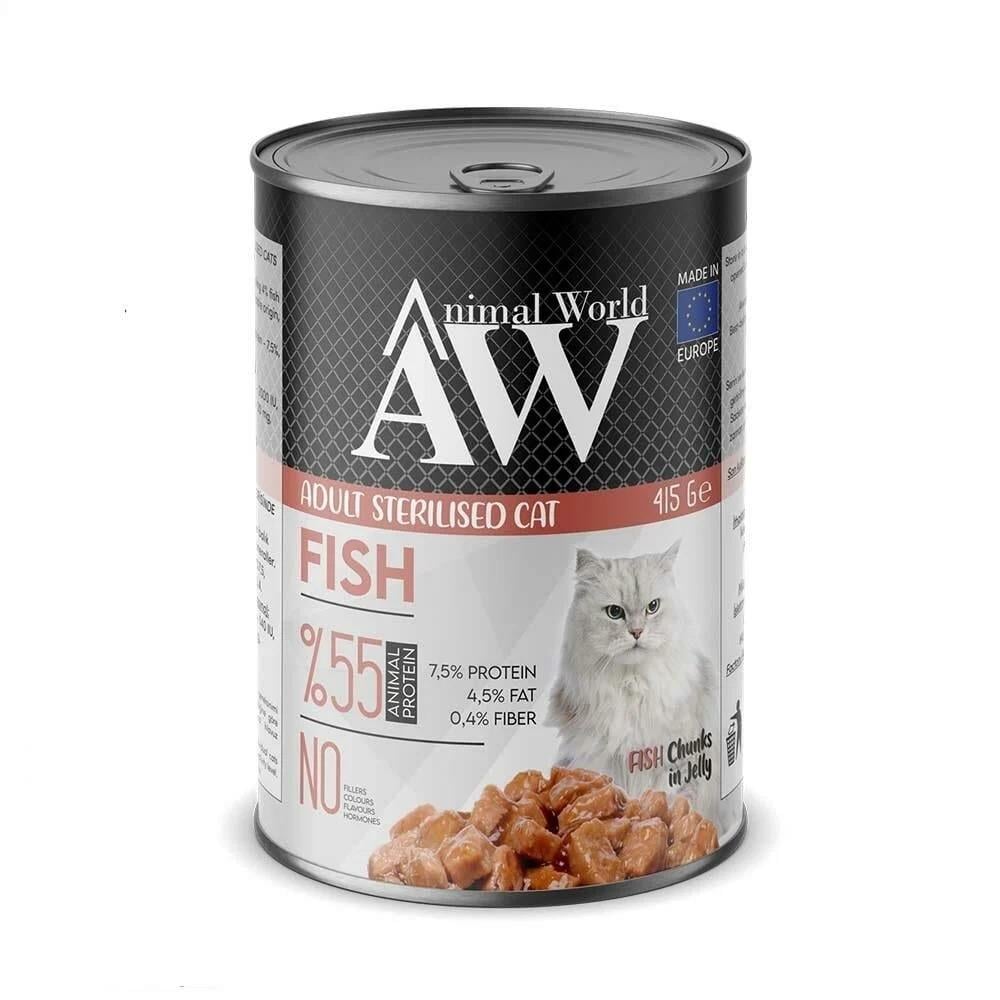 Animal World Jöle İçerisinde Balıklı Kısırlaştırılmış Kedi Konserve Maması 415 Gr