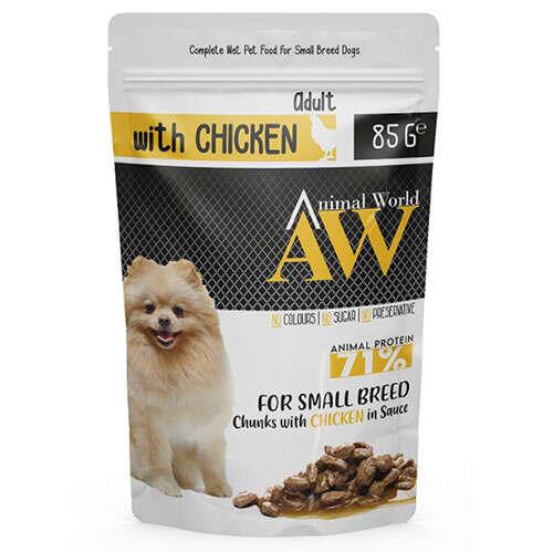 Animal World Tavuk Etli Küçük Irk Yetişkin Köpek Yaş Maması 85 Gr