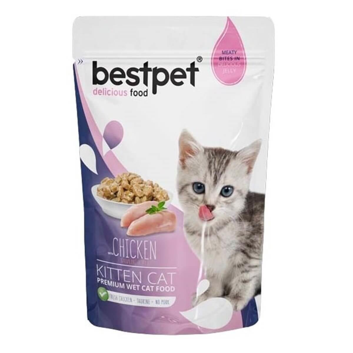 Bestpet Pouch Tavuklu Yavru Kedi Yaş Maması 85 Gr