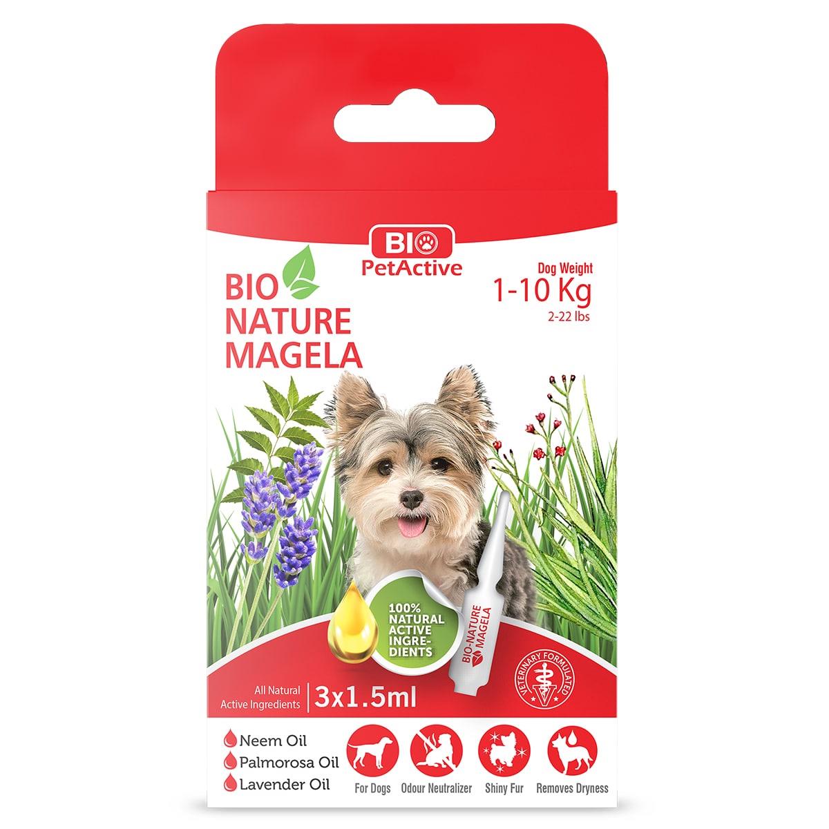 Bio PetActive Nature Magela Köpek Bit ve Pire Dış Parazit Damlası 1-10 Kg - 3x1,5 Ml.