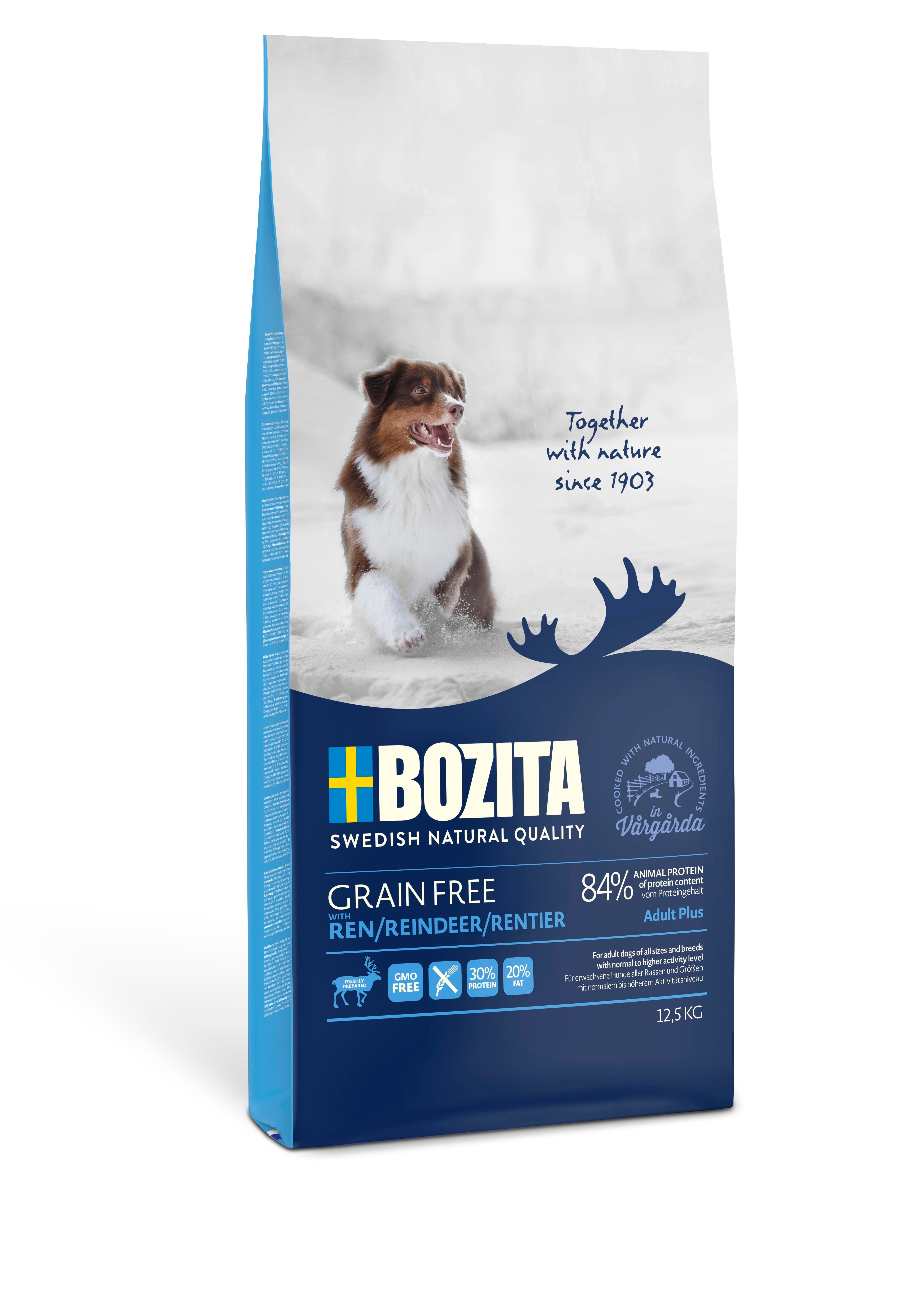Bozita Grain Free Reindeer Tahılsız Ren Geyiği Etli Yetişkin Köpek Maması 12,5 Kg