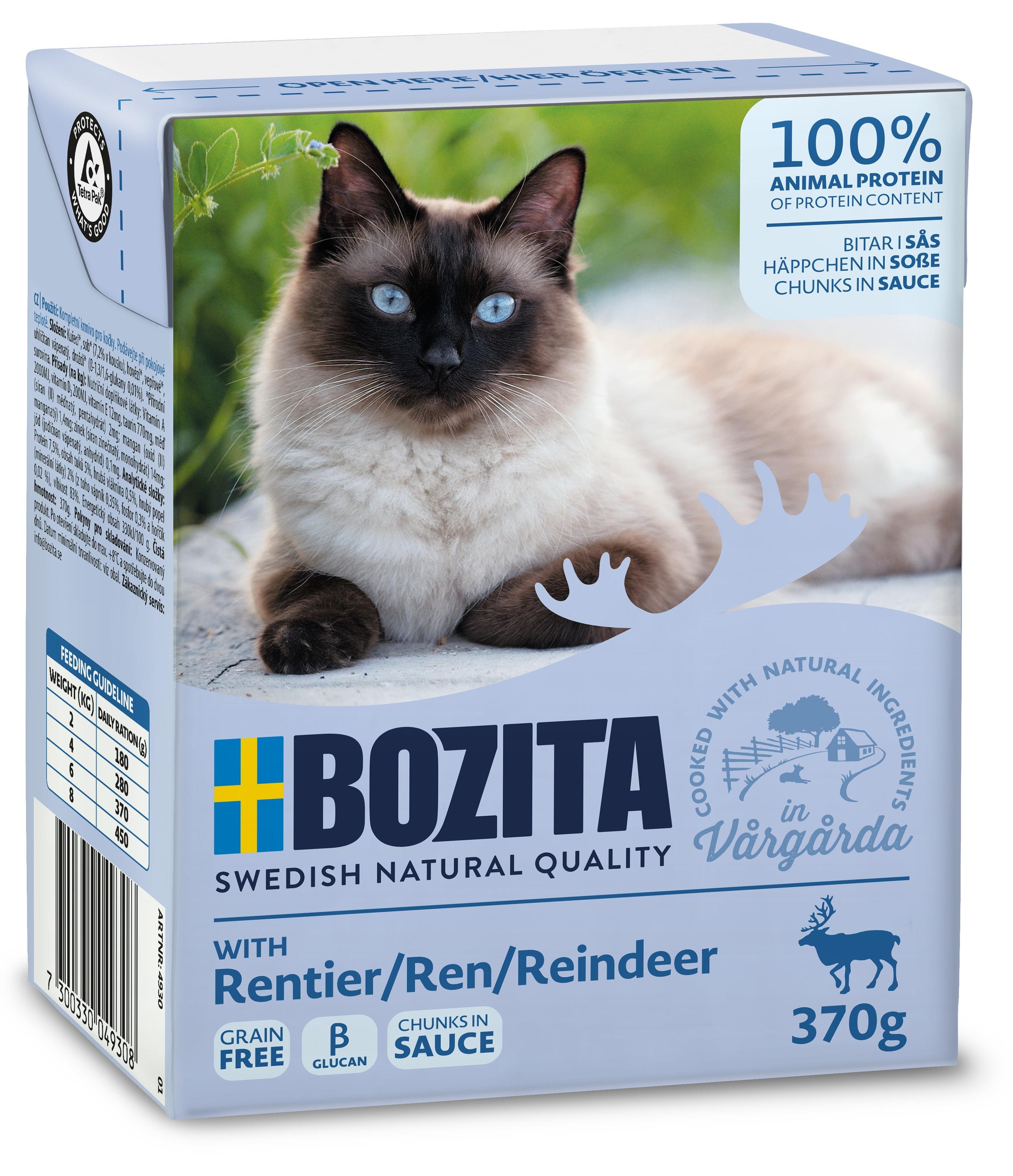 Bozita Jöle Soslu Parça Ren Geyikli Tahılsız Yetişkin Kedi Konservesi 370 Gr