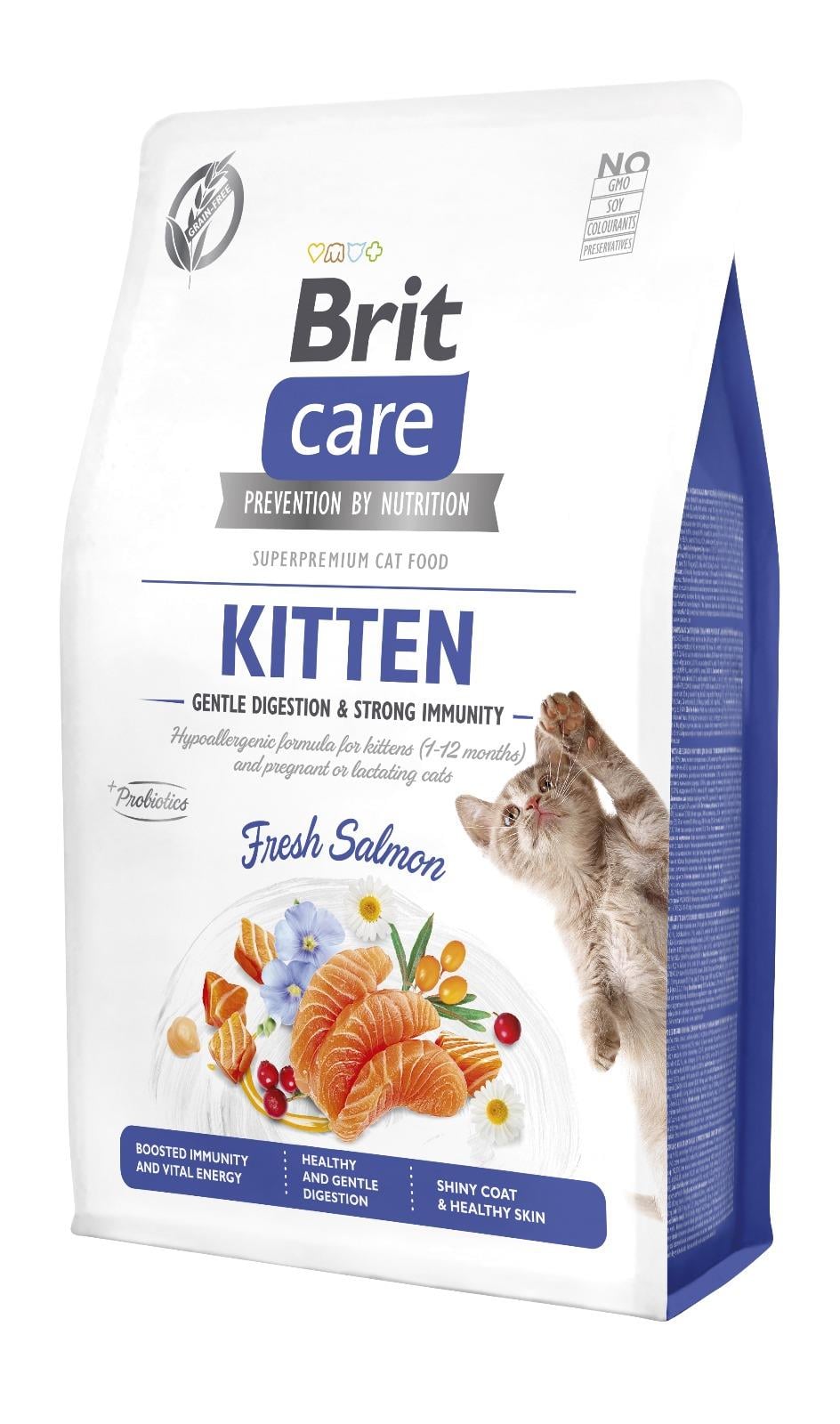 Brit Care Gentle Digestion & Strong Immunity Somonlu Tahılsız Yavru Kedi Maması 7 Kg