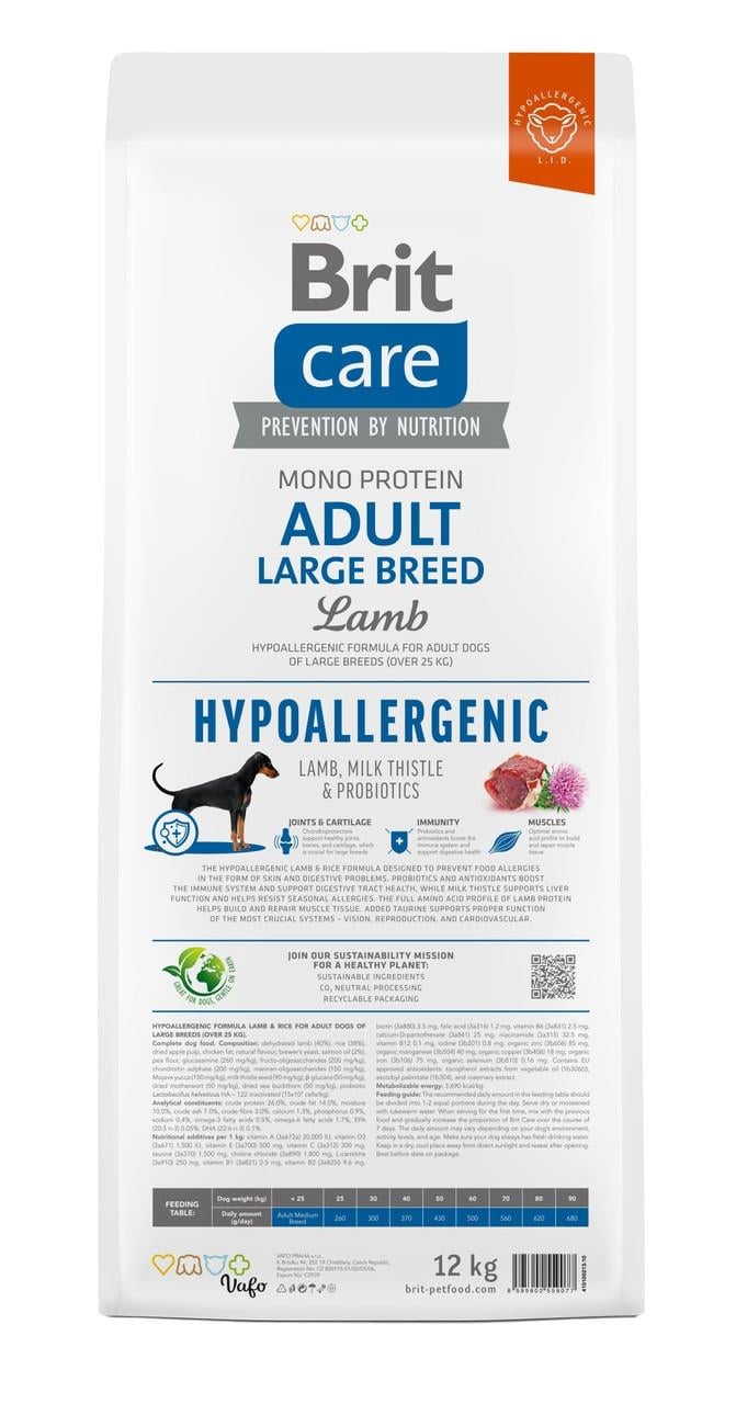 Brit Care Hypo-Allergenic Büyük Irk Kuzulu Yetişkin Köpek Maması 12 Kg
