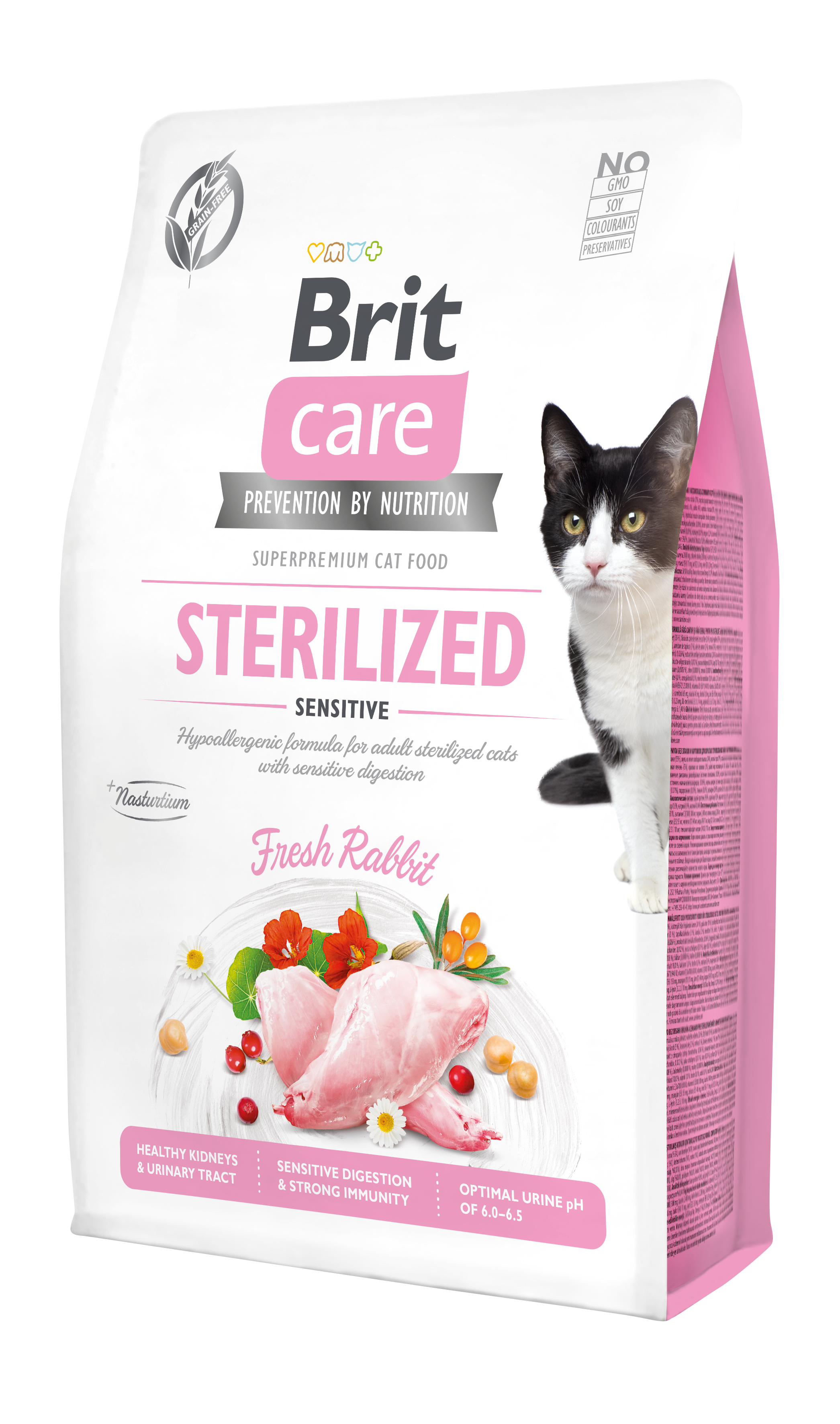 Brit Care Hypo-Allergenic Sindirim Sistemi Destekleyici Tavşanlı Tahılsız Kısırlaştırılmış Kedi Maması 2 Kg