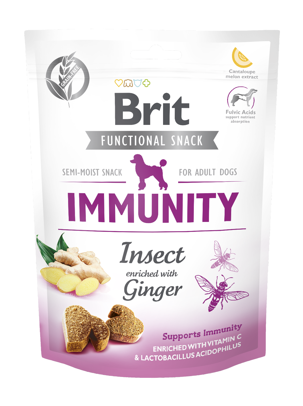Brit Immunity Zencefilli ve Larva Proteinli Bağışıklık Destekleyici Köpek Ödülü 150 Gr