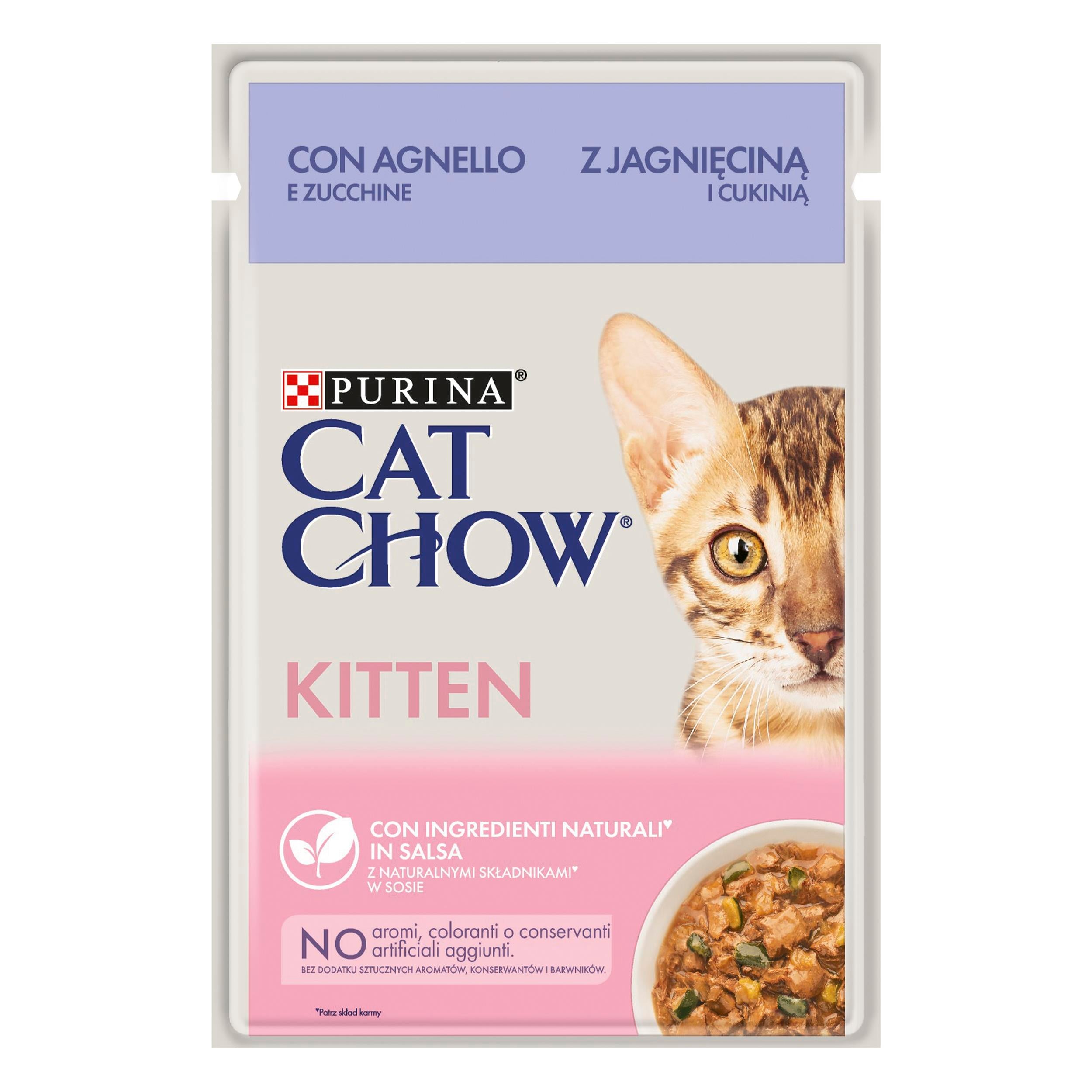 Cat Chow Pouch Kuzu Etli ve Kabaklı Yavru Kedi Yaş Maması 85 Gr