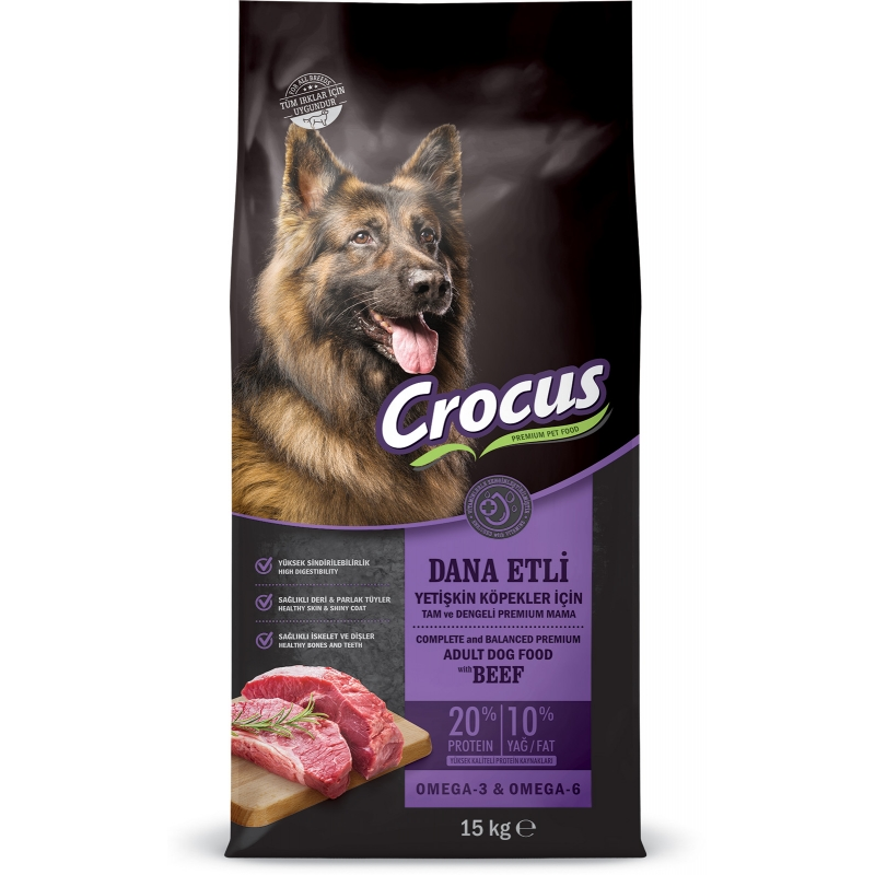 Crocus Biftekli Pirinçli Yetişkin Köpek Maması 15 Kg