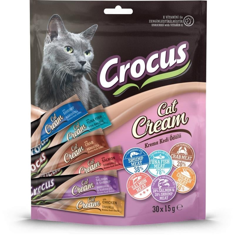 Crocus Multıpack 6 Çeşit Krema Kedi Ödülü 30x15 Gr