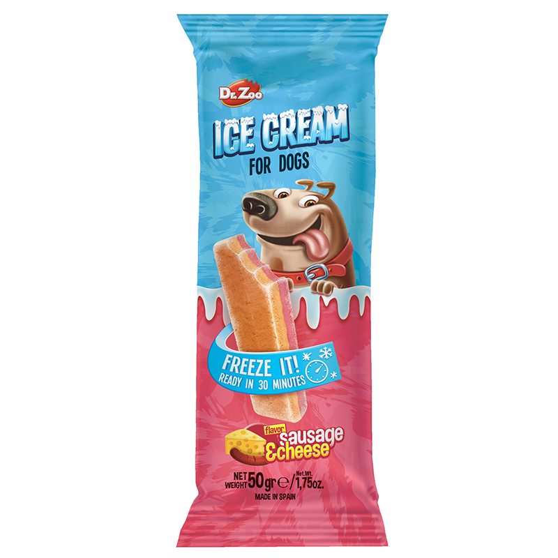 Dr.Zoo Helado Sosis-Peynirli Köpek Dondurma 50 Gr