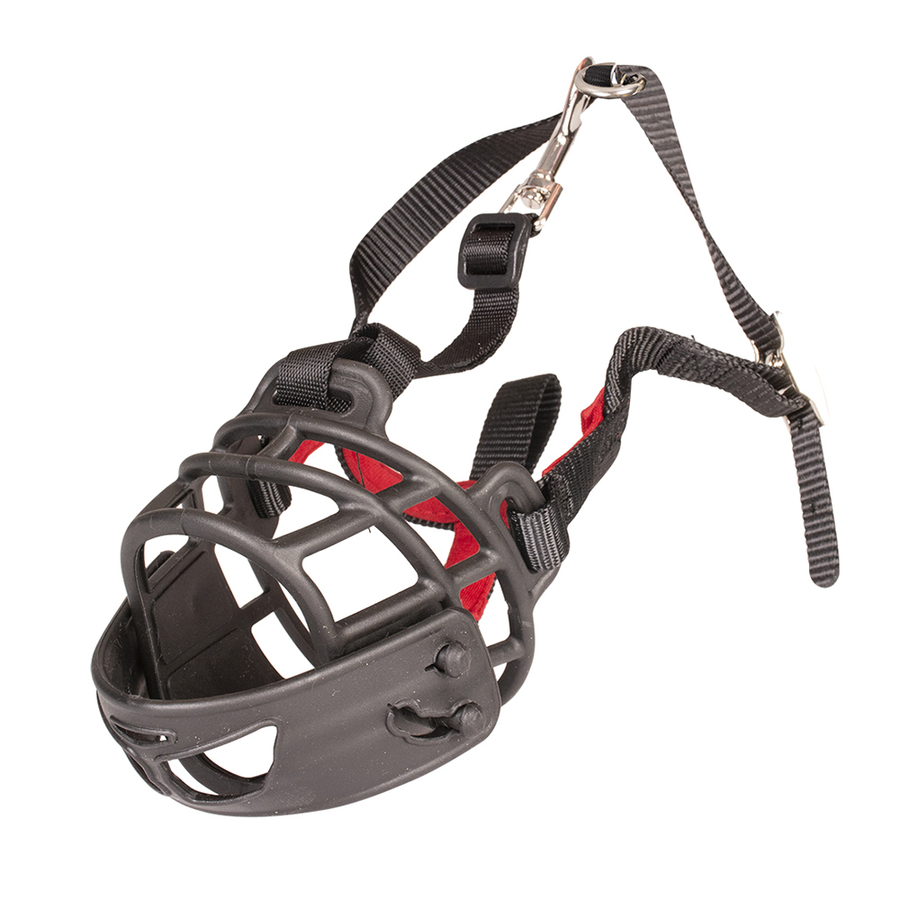 Duvo Kauçuk Köpek Ağızlığı Siyah/Kırmızı Large